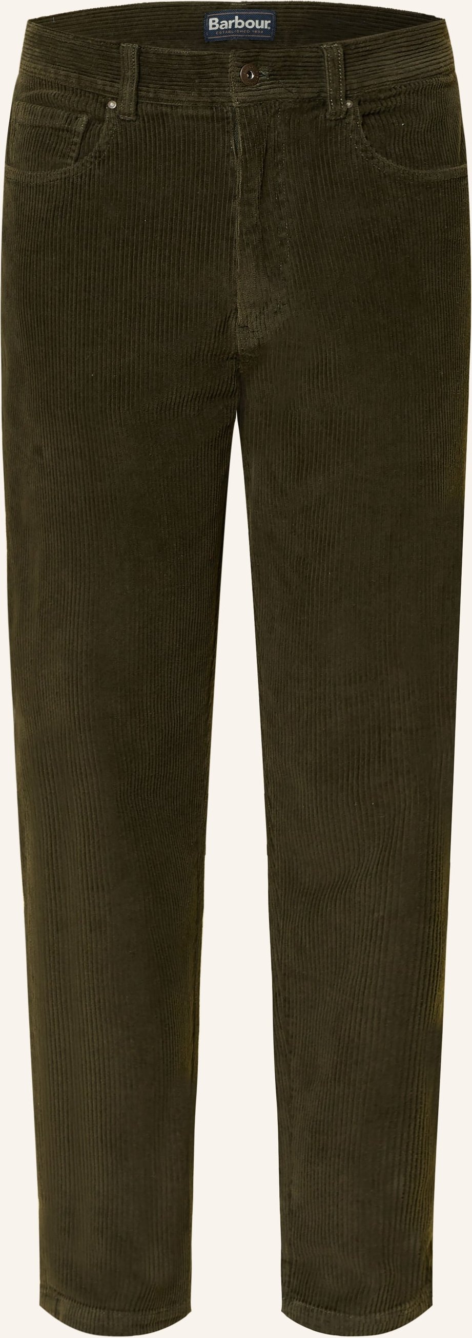 Barbour Cordhose Regular Fit gruen