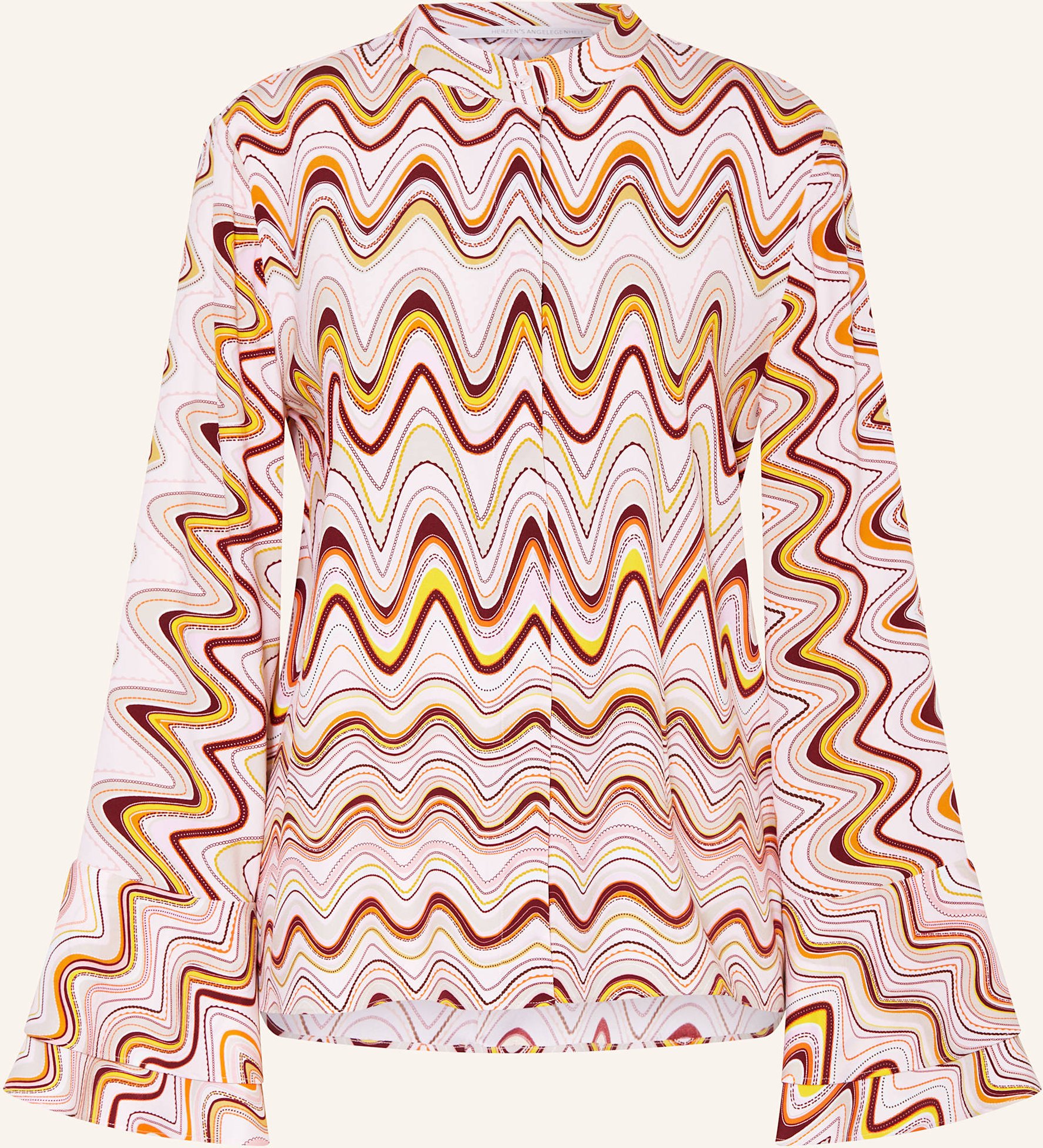 Herzen's Angelegenheit Seidenbluse Mit Volants orange