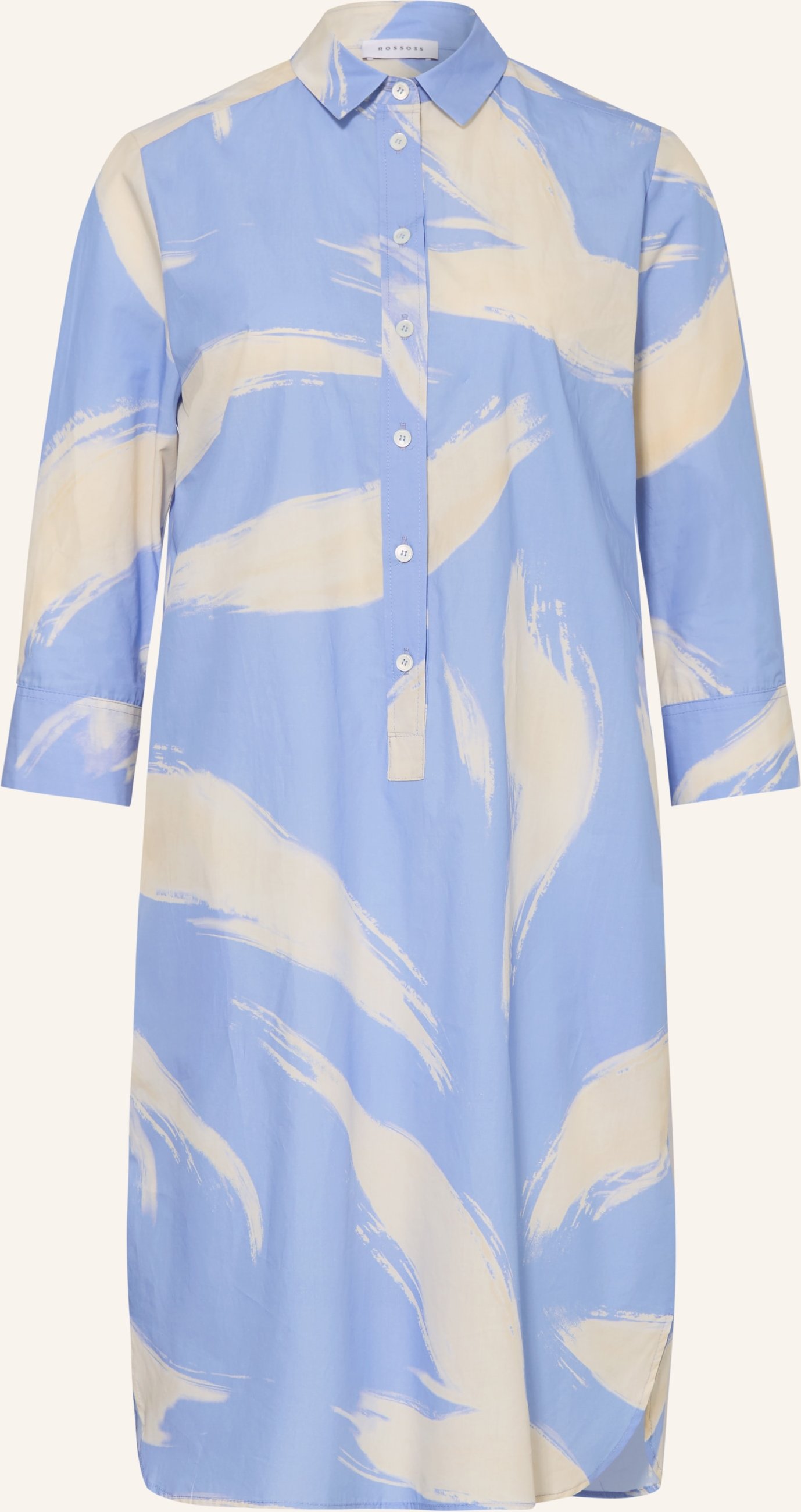 rosso35 Hemdblusenkleid Mit 3/4-Arm blau