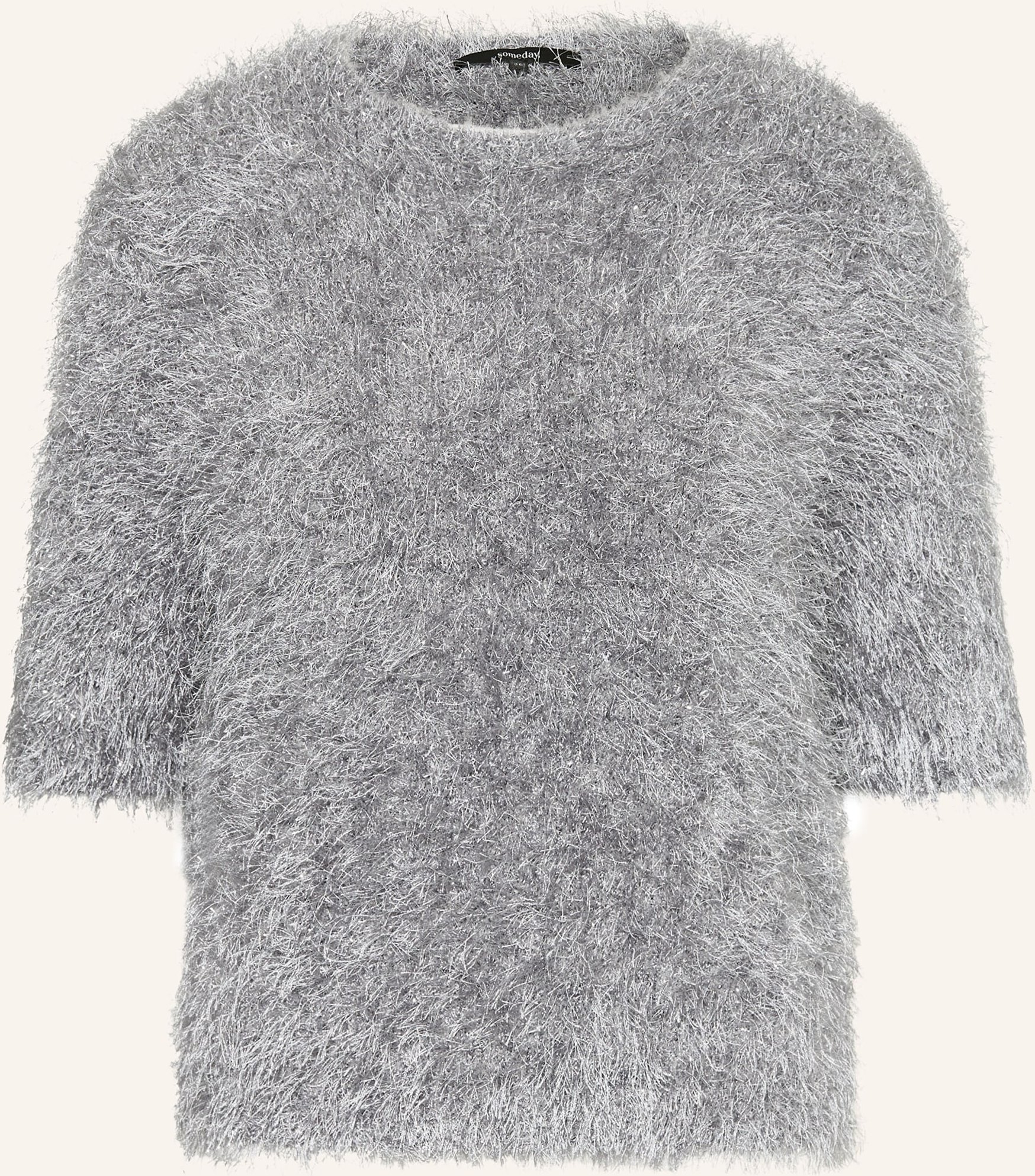 Someday Strickshirt Tooni Mit Glitzergarn silber