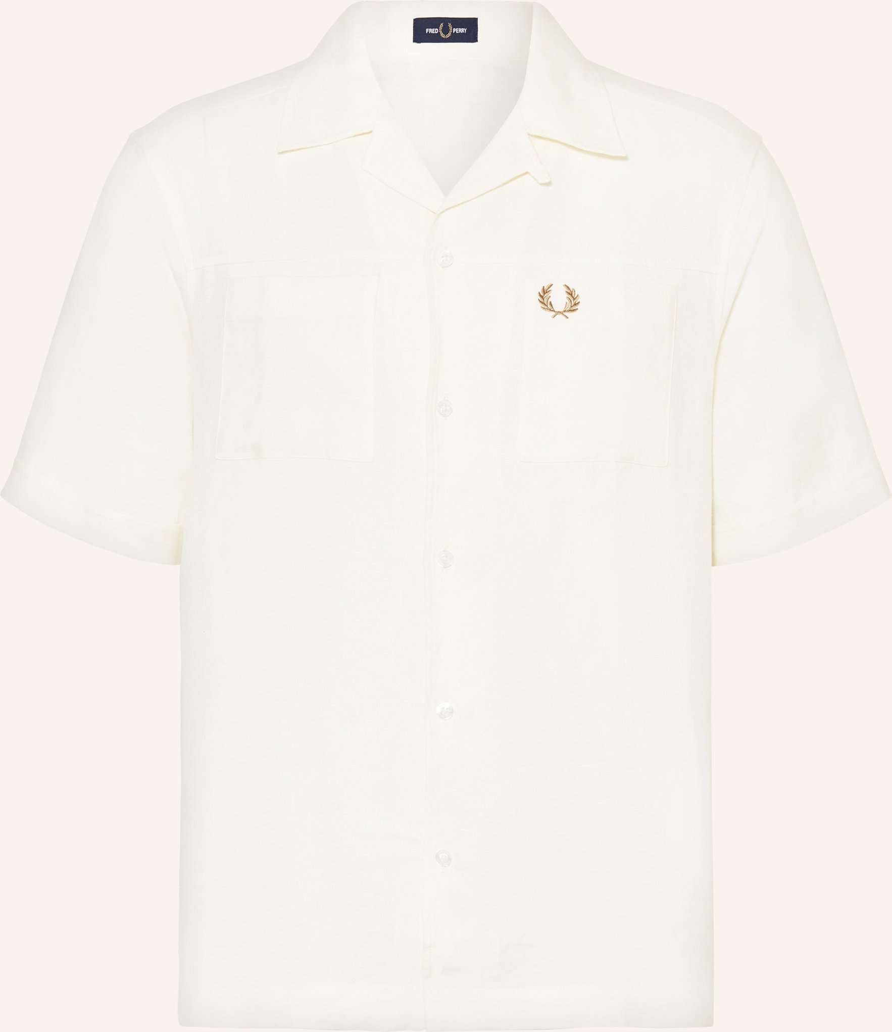 Fred Perry Resorthemd Comfort Fit Aus Leinen weiss