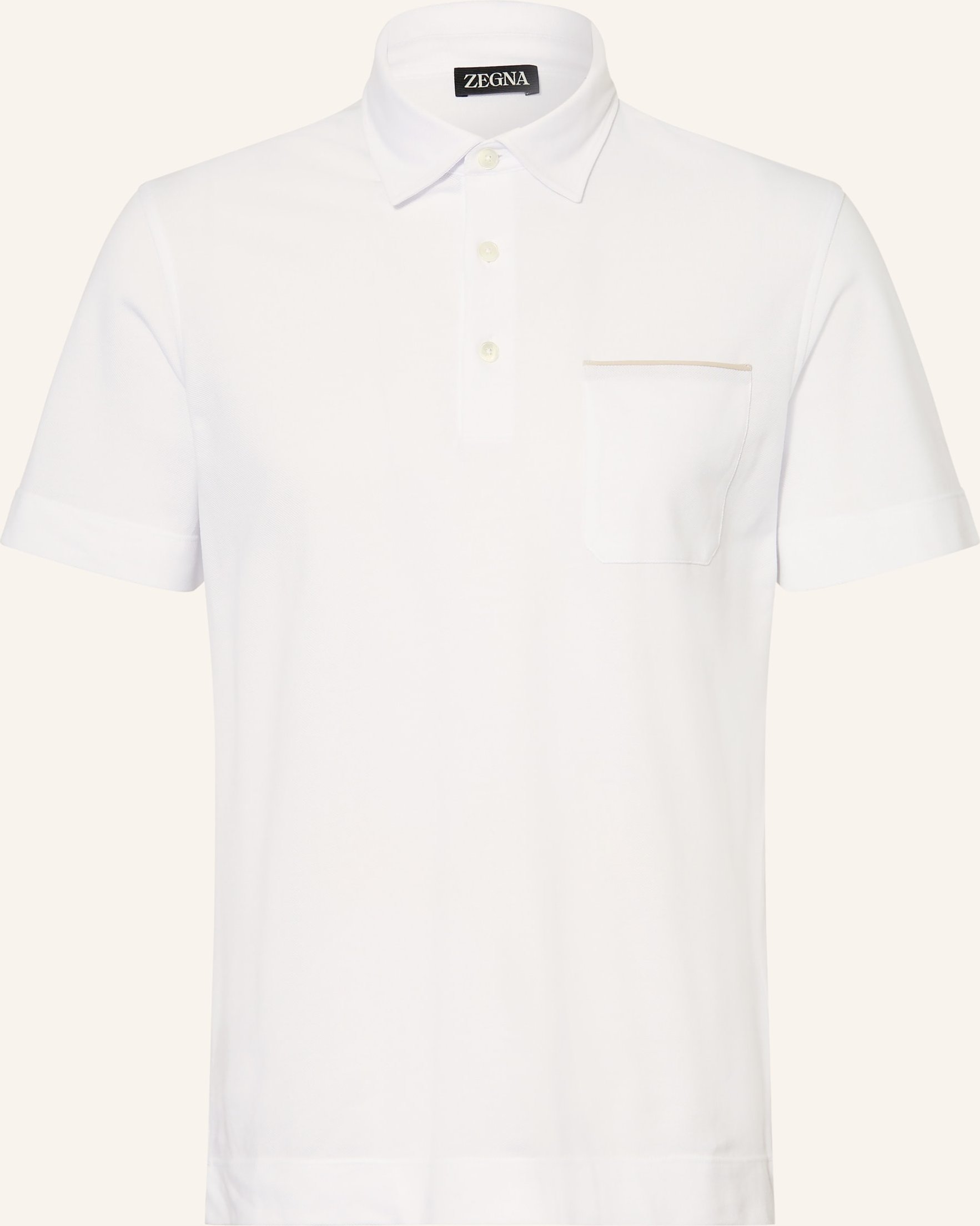 Zegna Piqué-Poloshirt weiss