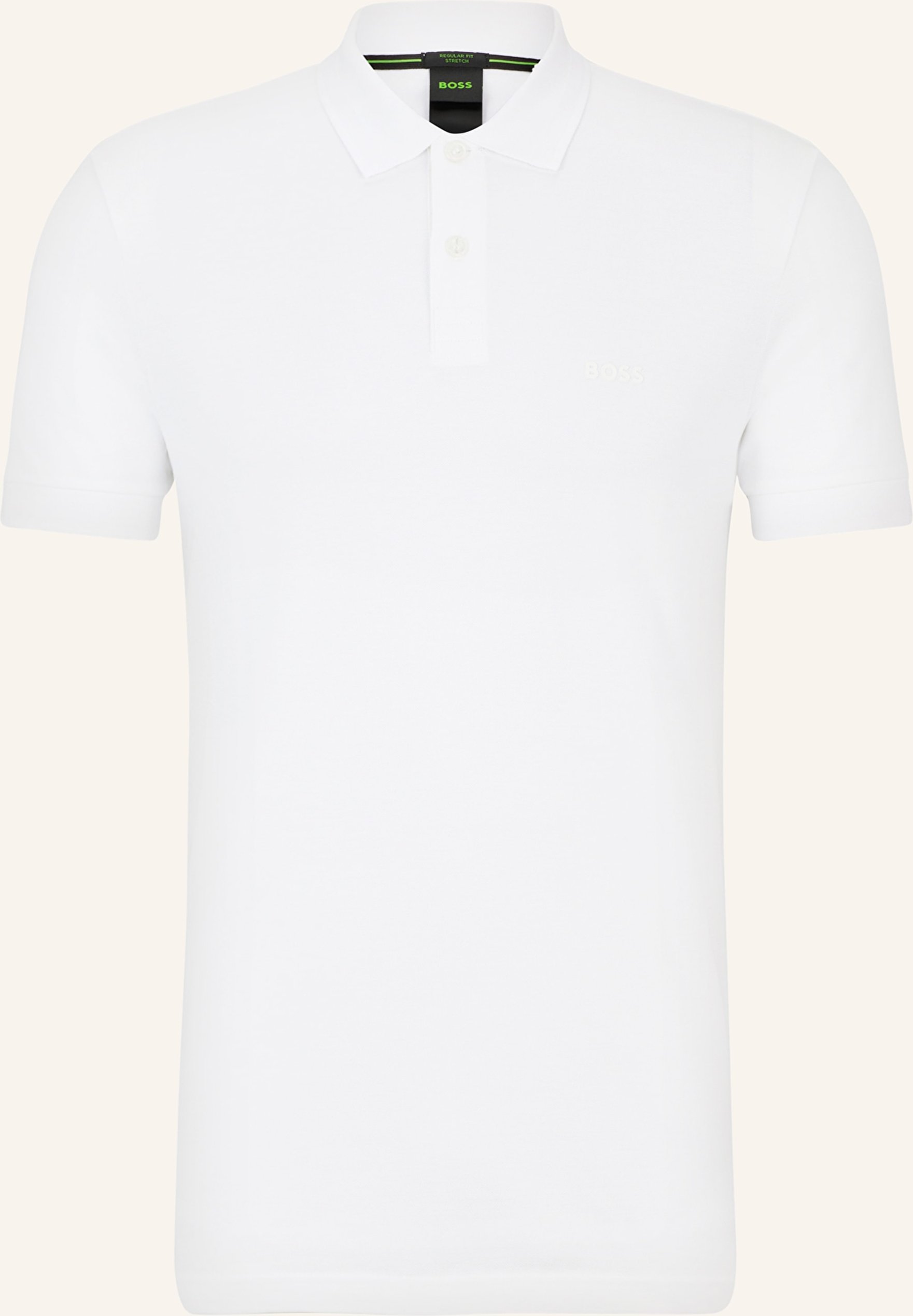 Boss Piqué-Poloshirt Pio Regular Fit weiss