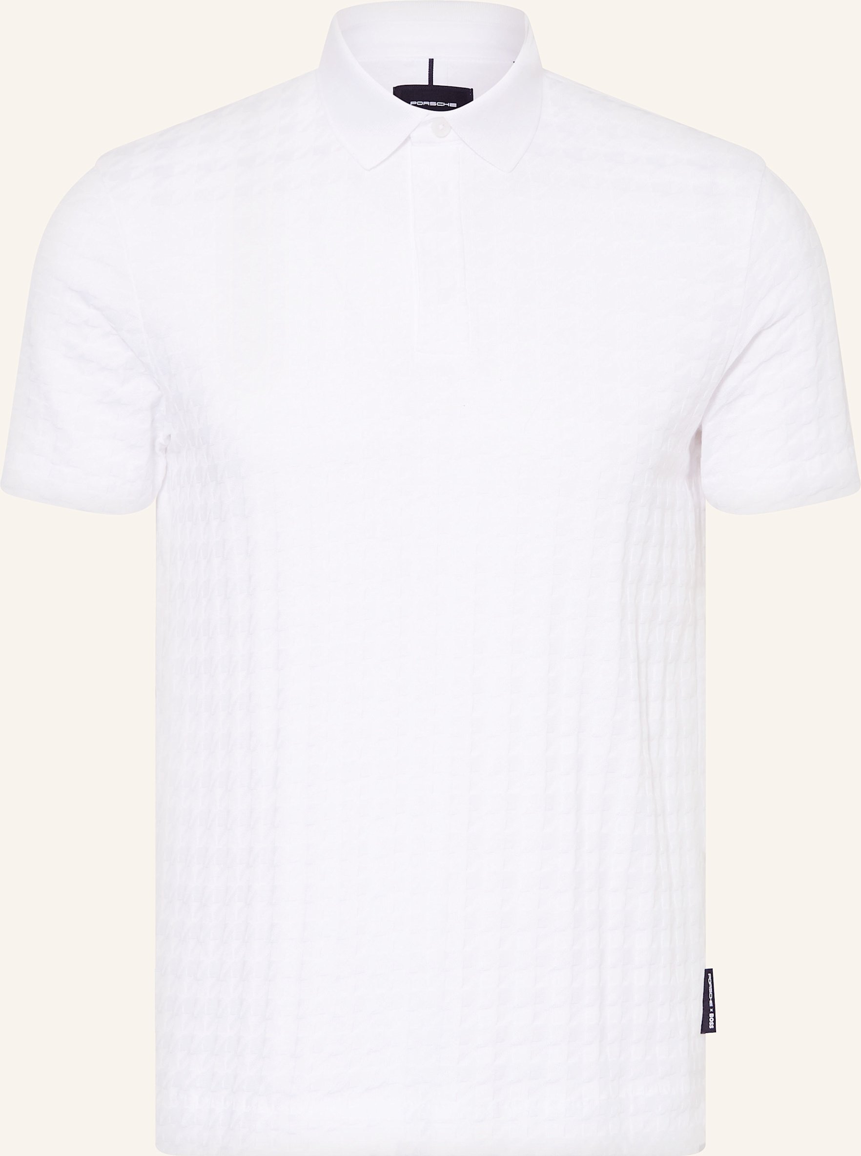 Boss Strick-Poloshirt weiss