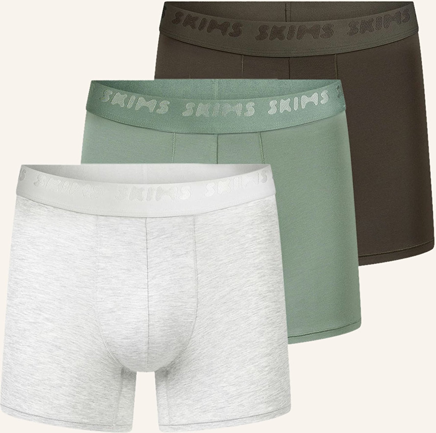 Skims 3er-Pack Boxershorts Skims Stretch gruen