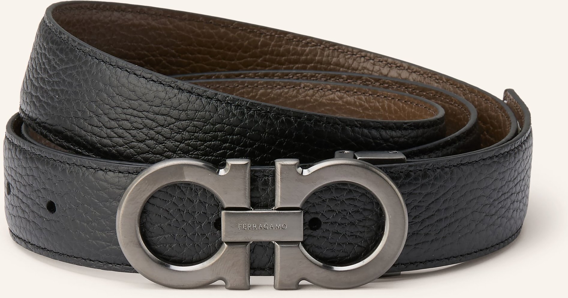 Ferragamo Ledergürtel Zum Wenden schwarz