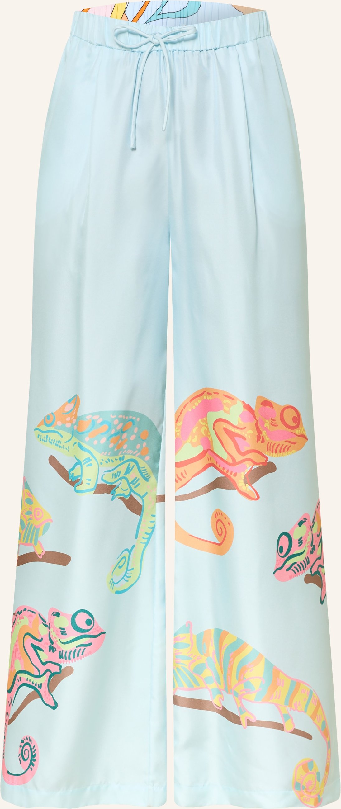 Herzens Marlenehose Aus Seide blau