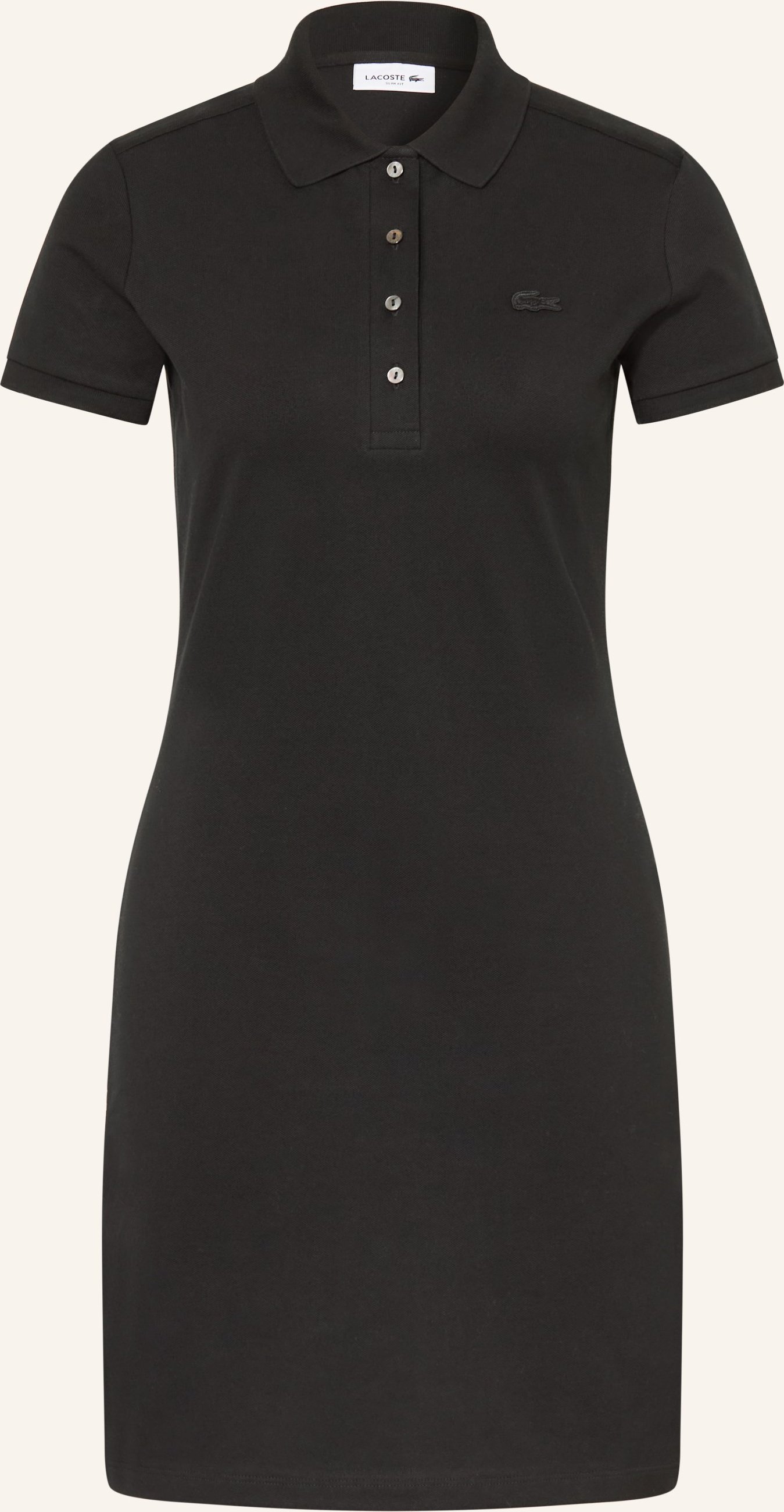 Lacoste Piqué-Polokleid schwarz