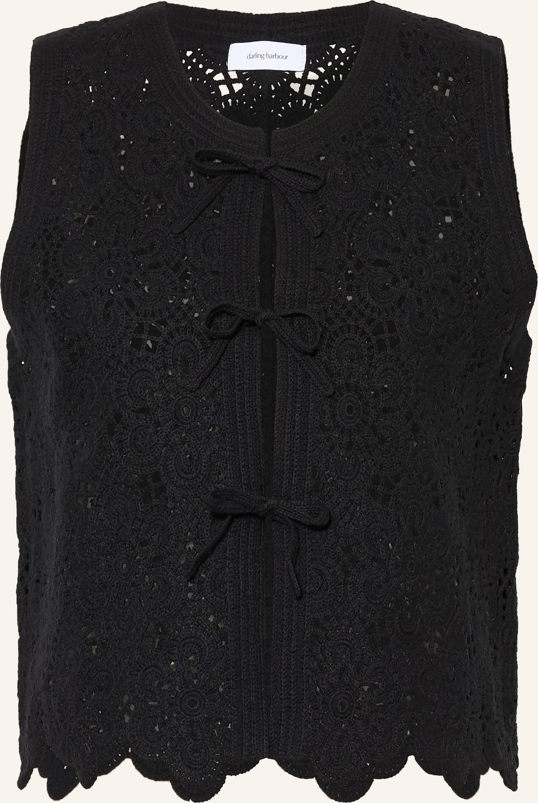 Darling Harbour Häkelweste schwarz