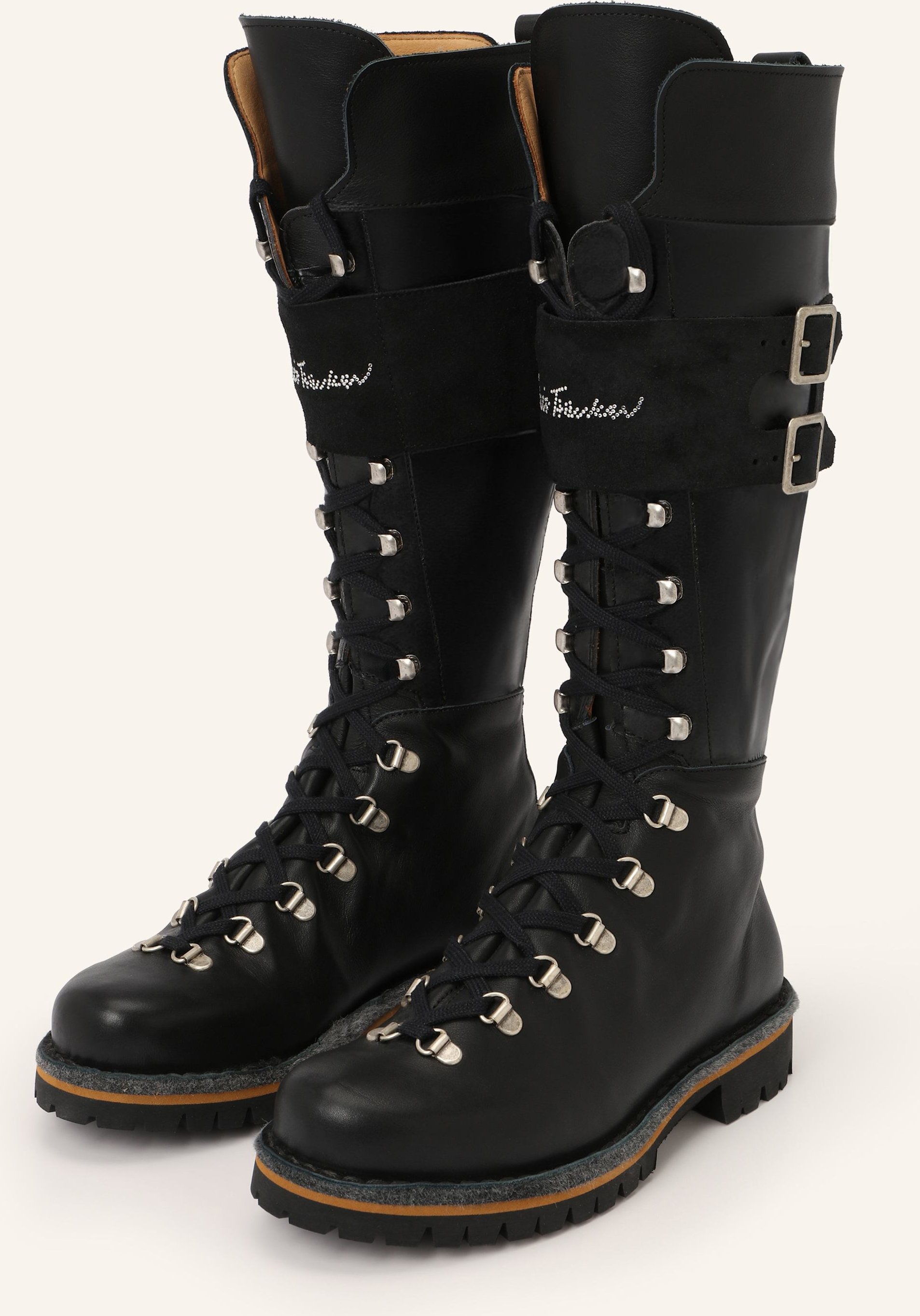 Luis Trenker Schnürstiefel Lutina Mit Schmucksteinen schwarz