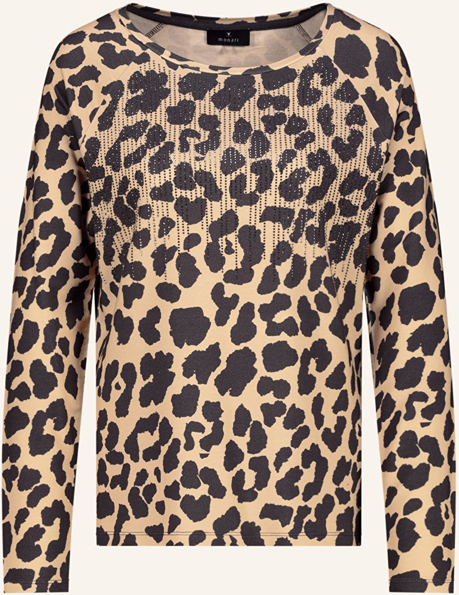 Monari Longsleeve Mit Schmucksteinen braun