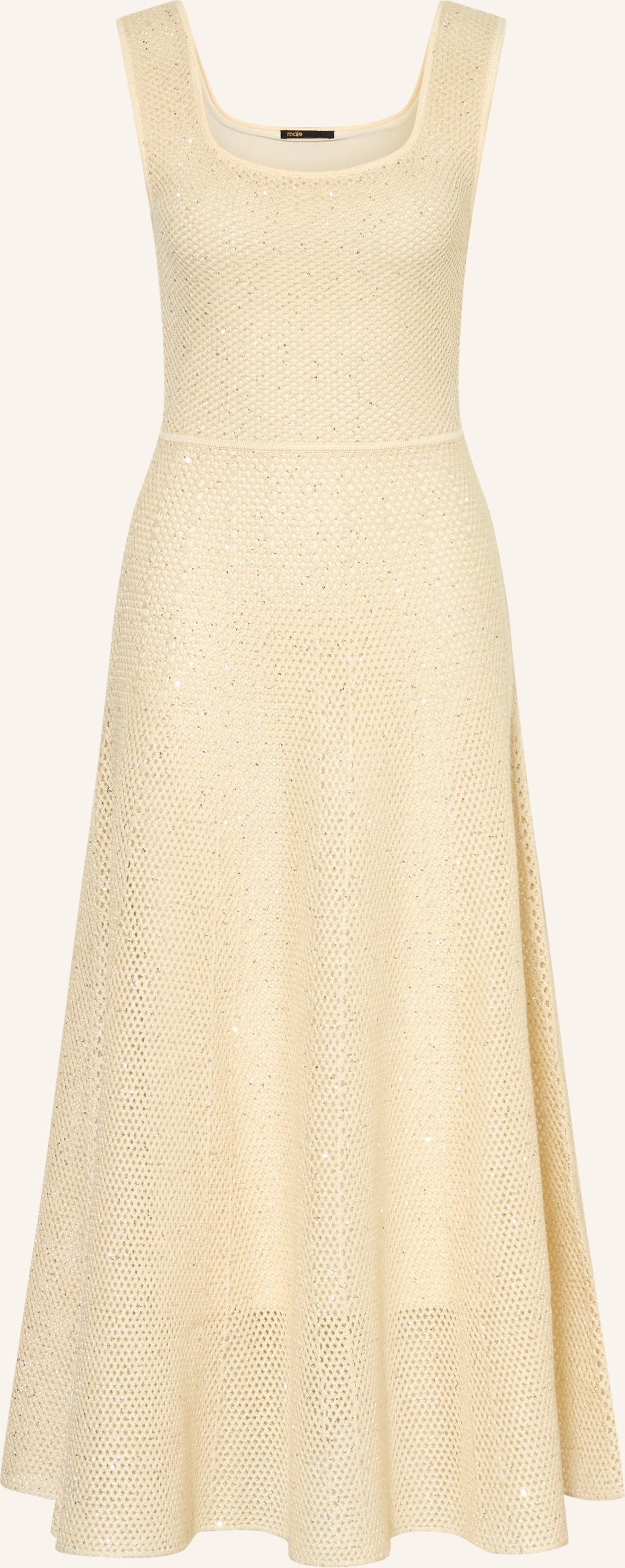 Maje Strickkleid Mit Pailletten Und Glitzergarn gelb