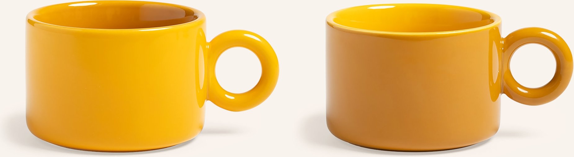 &K Amsterdam 2er-Set Henkelbecher Chiquito gelb
