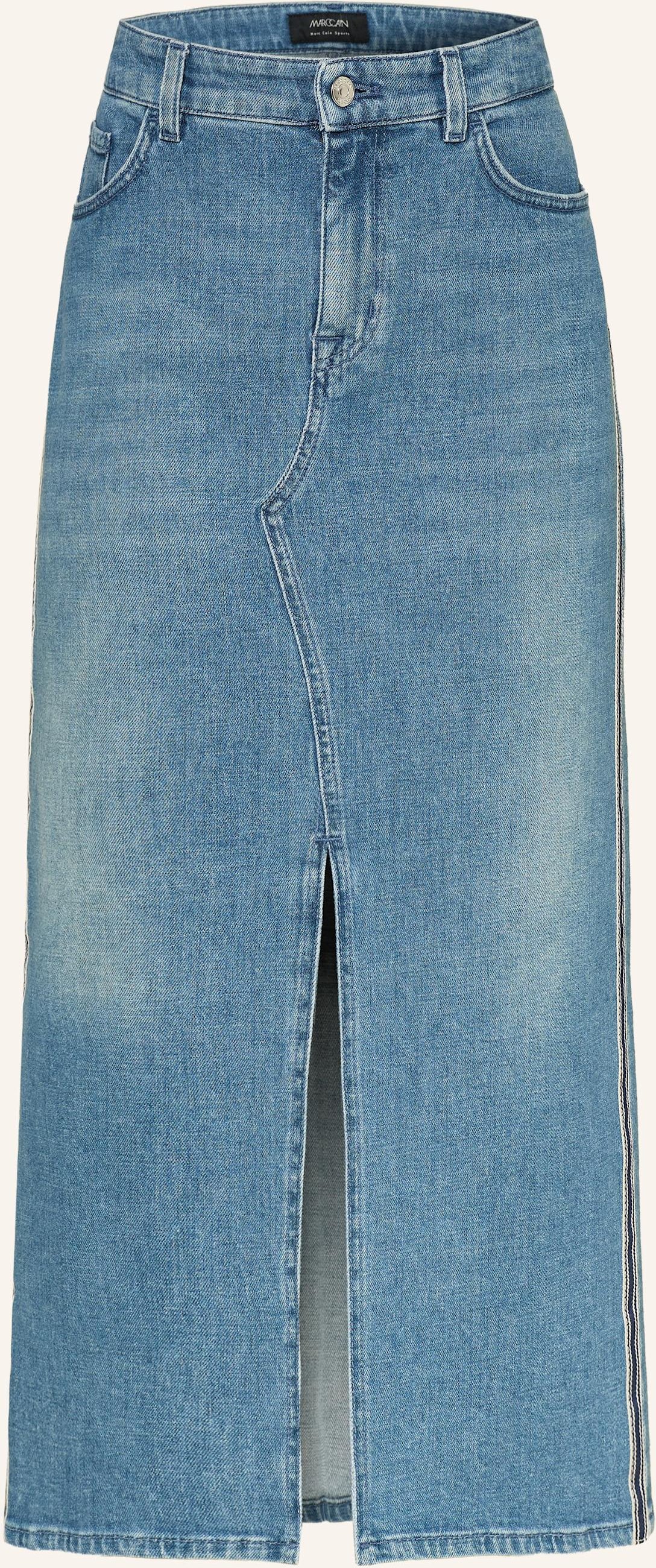Marc Cain Jeansrock Mit Galonstreifen blau