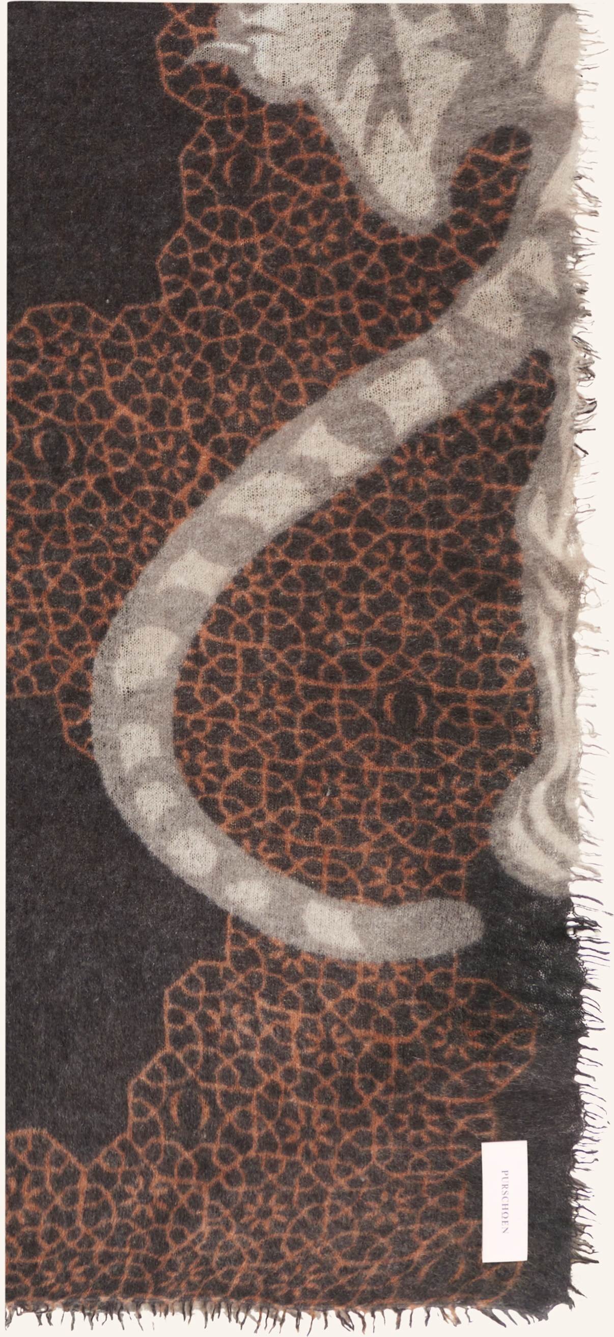 Purschoen Cashmere-Schal Bengal Tiger schwarz