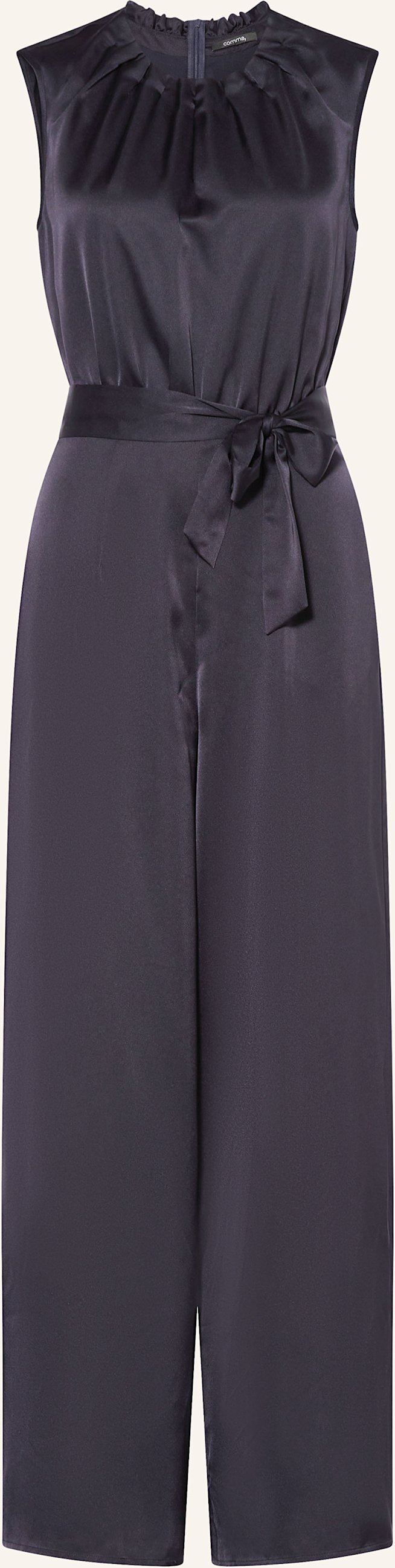 Comma Satin-Jumpsuit blau