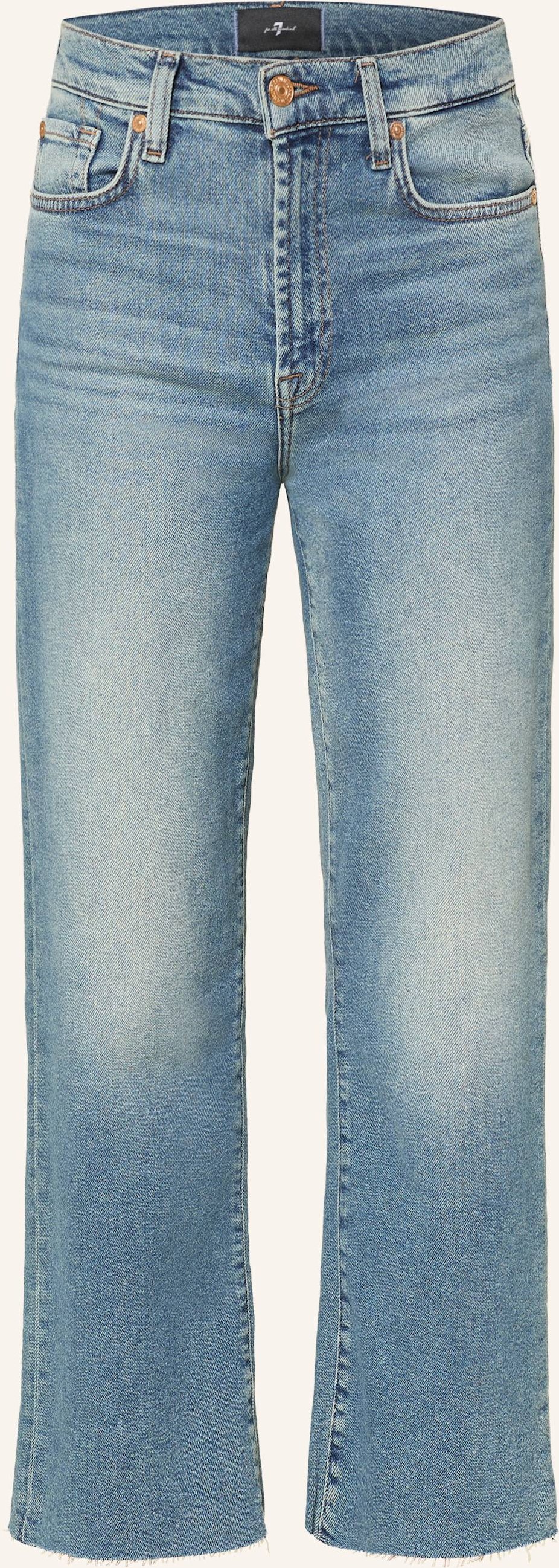 7 For All Mankind Straight Jeans Cropped Alexa blau