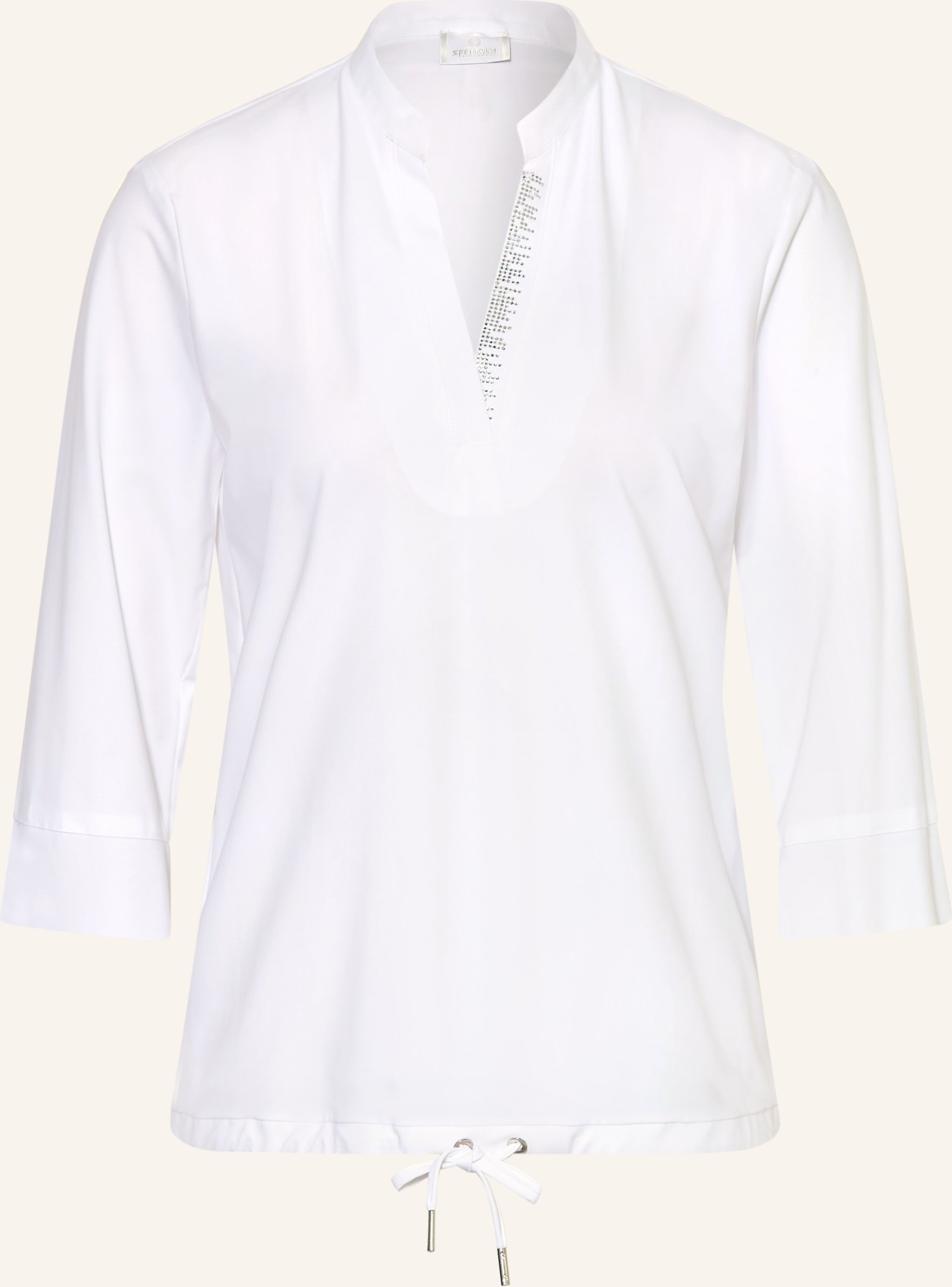 Sportalm Blusenshirt Mit 3/4-Arm Und Schmucksteinen weiss