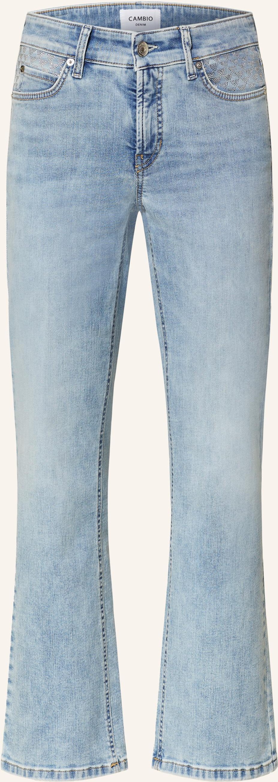 Thumbnail - Cambio Flared Jeans Paris Mit Schmucksteinen blau