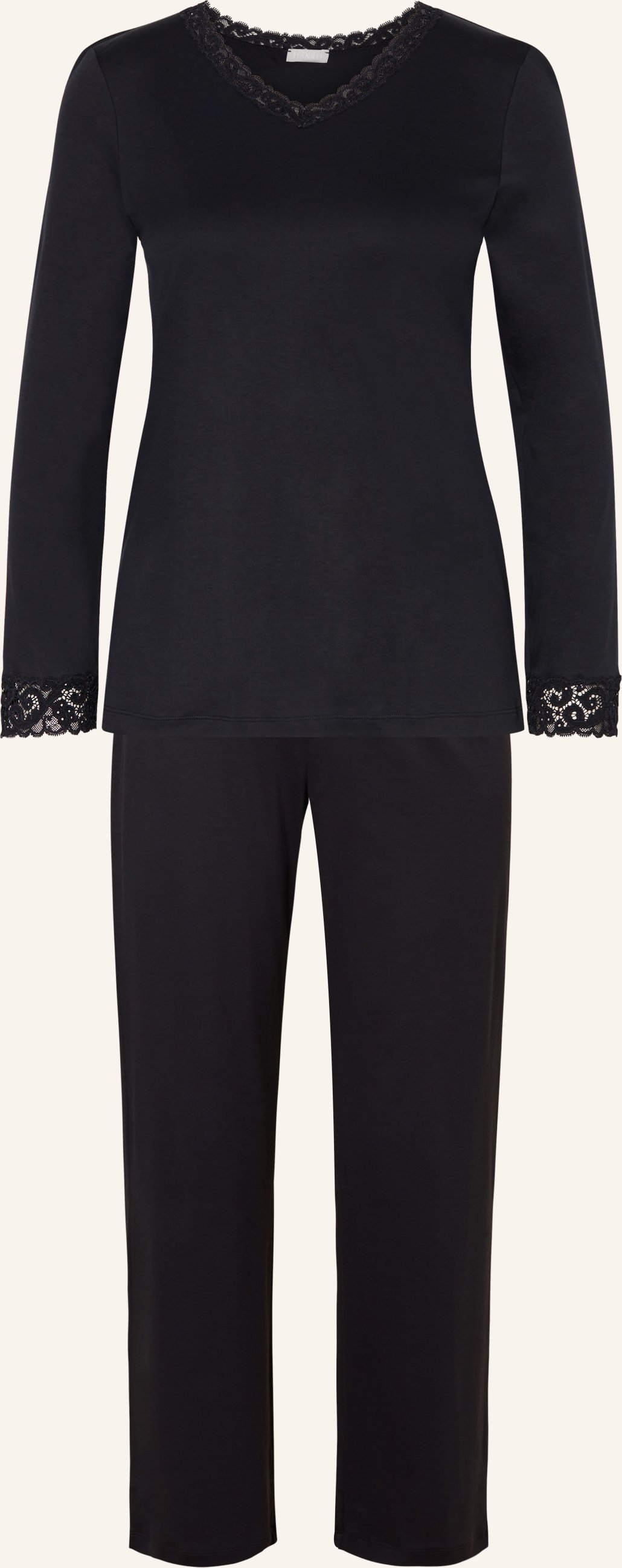 Hanro Schlafanzug Moments schwarz