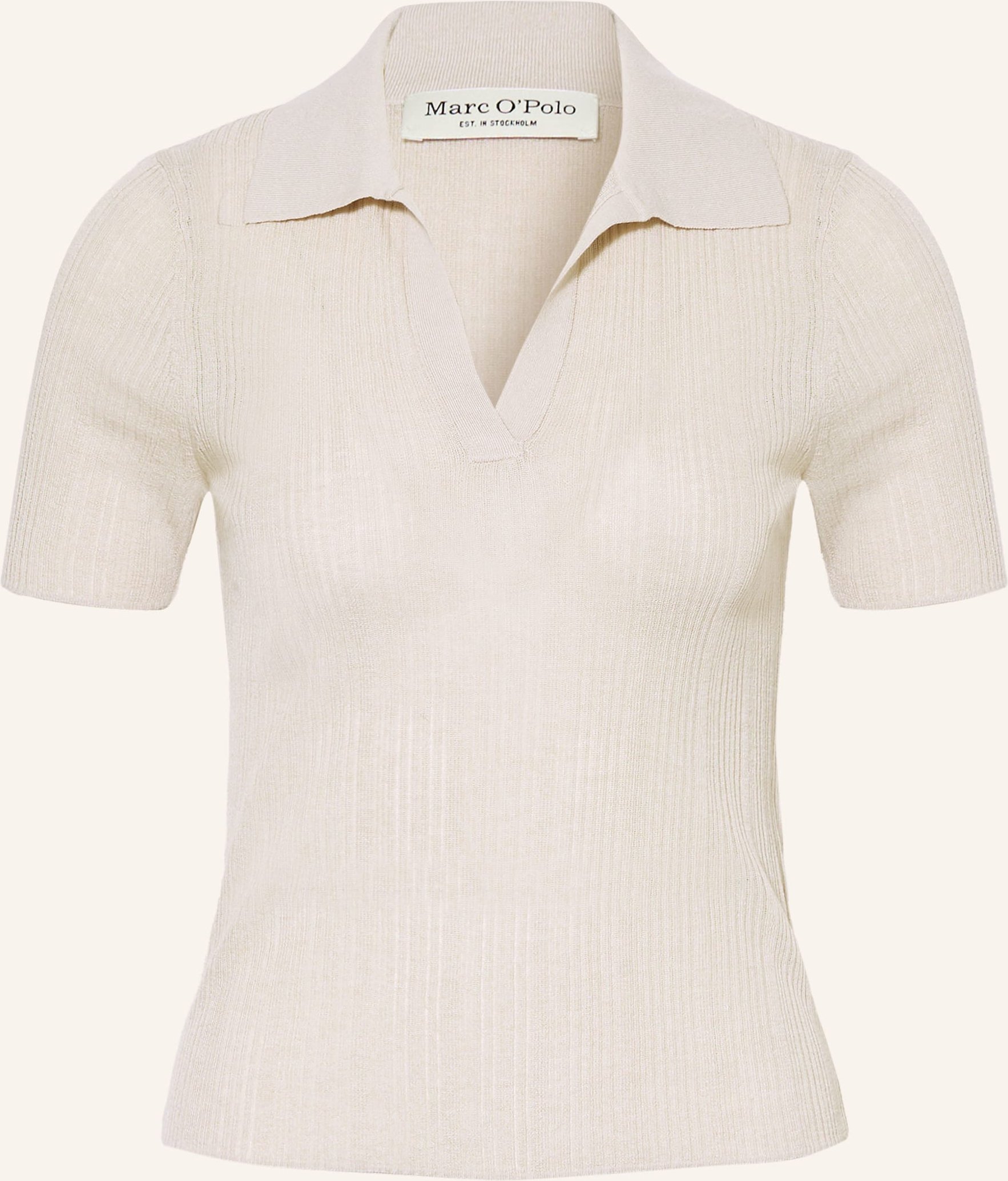 Thumbnail - Marc O'polo Strick-Poloshirt beige