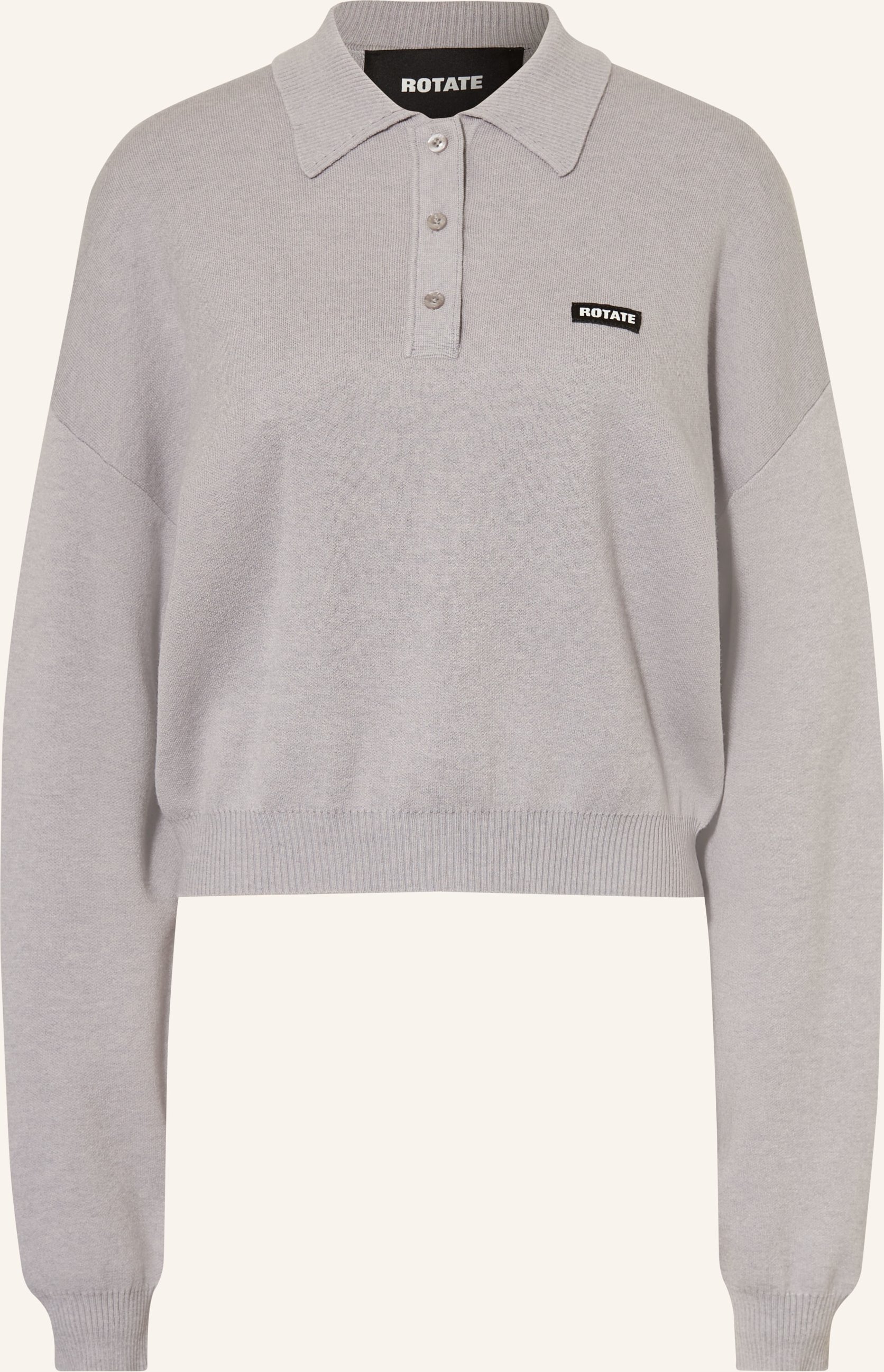 Rotate Strick-Poloshirt grau