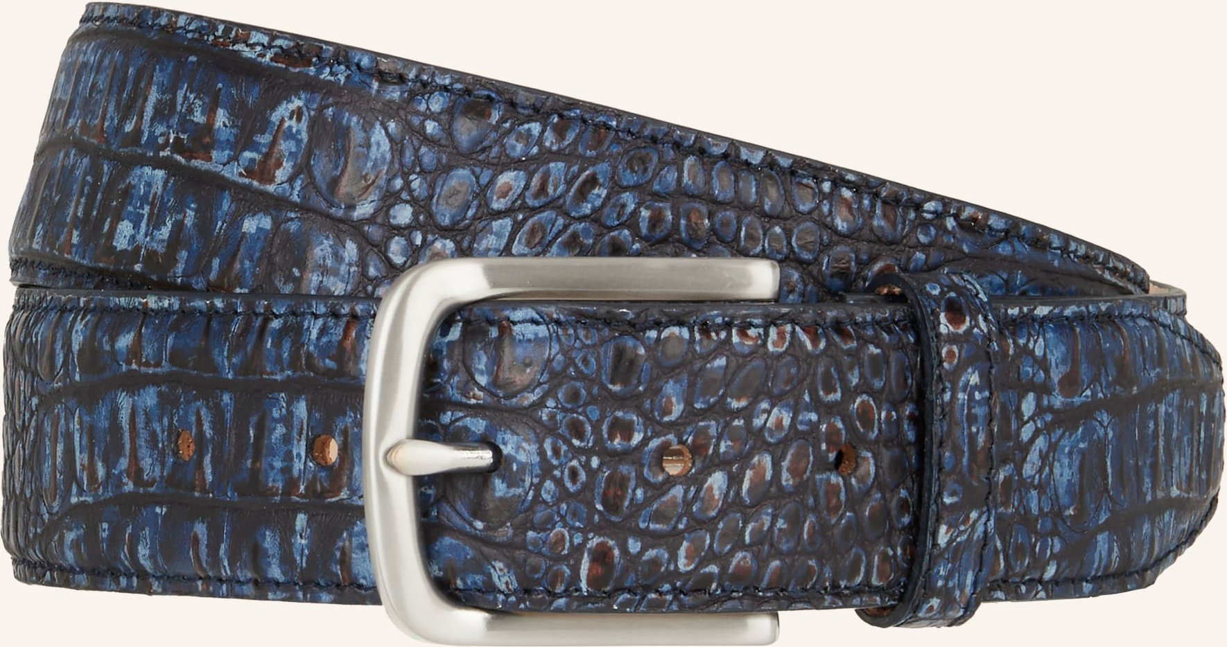 Lindenmann Ledergürtel blau