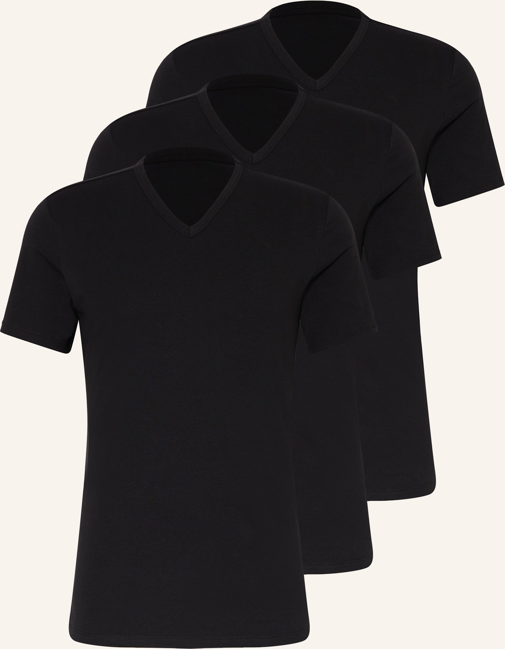 Calvin Klein 3er-Pack V-Shirts Cotton Stretch Blend schwarz