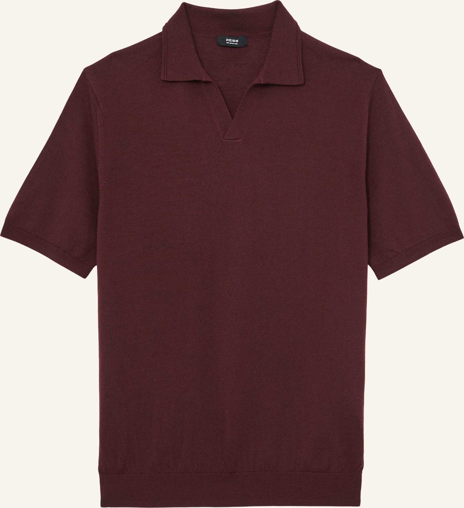Reiss Strick-Poloshirt Duchie Aus Merinowolle rot
