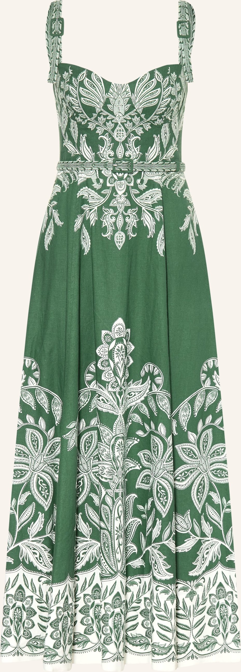 Farm Rio Kleid Miranda Mit Leinen gruen