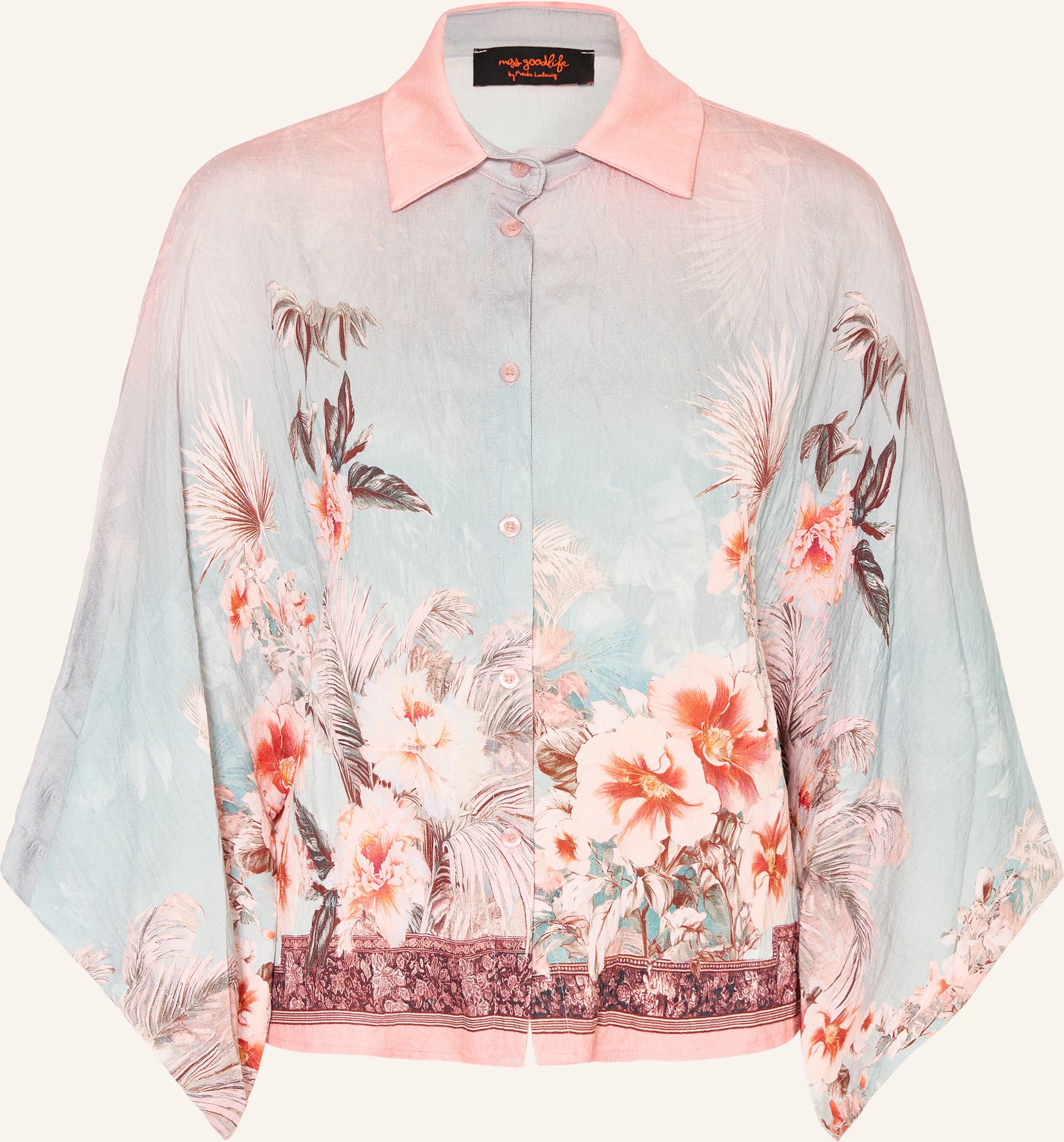 Miss Goodlife Hemdbluse Mit 3/4-Arm blau