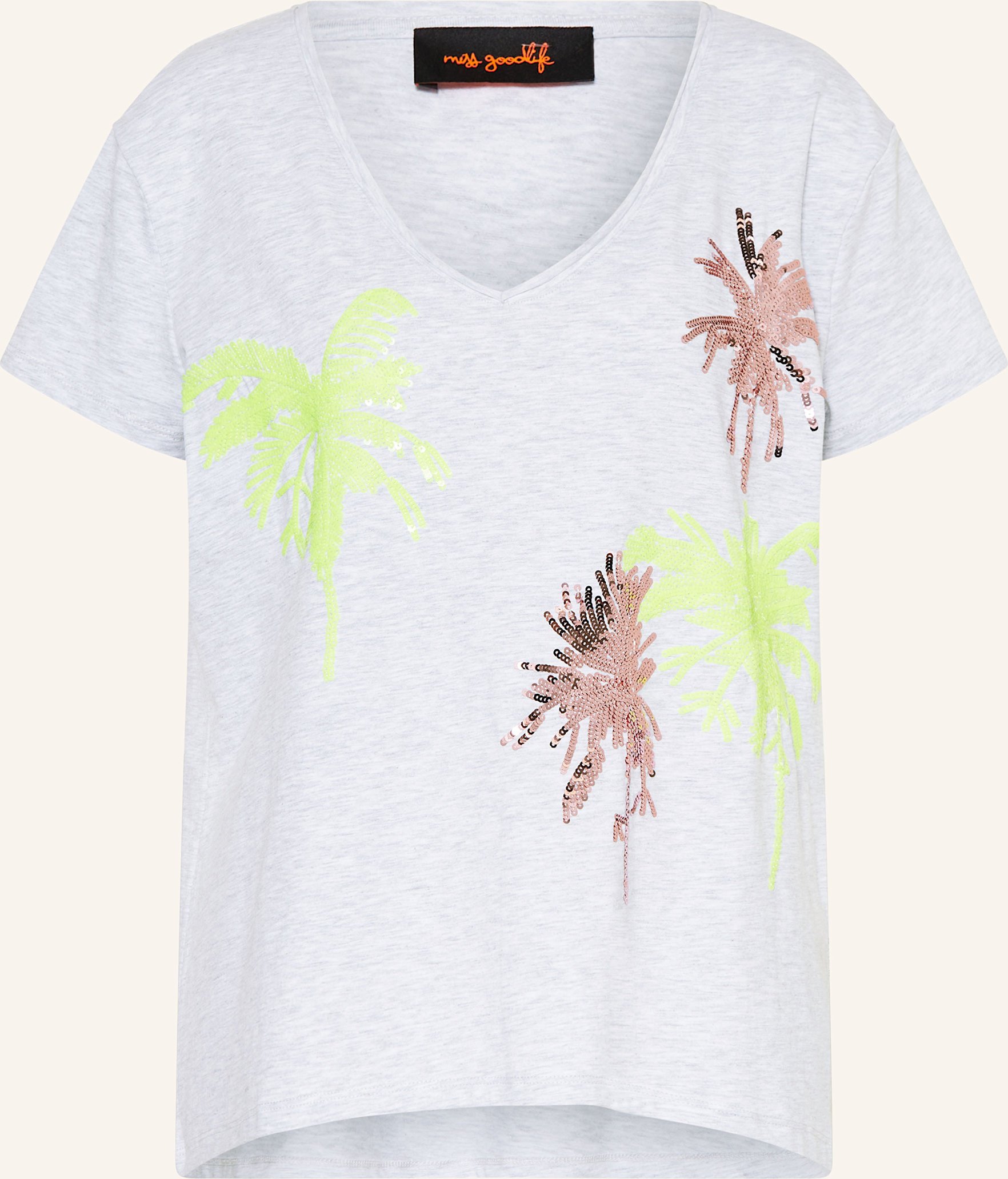 Miss Goodlife T-Shirt Mit Pailletten grau