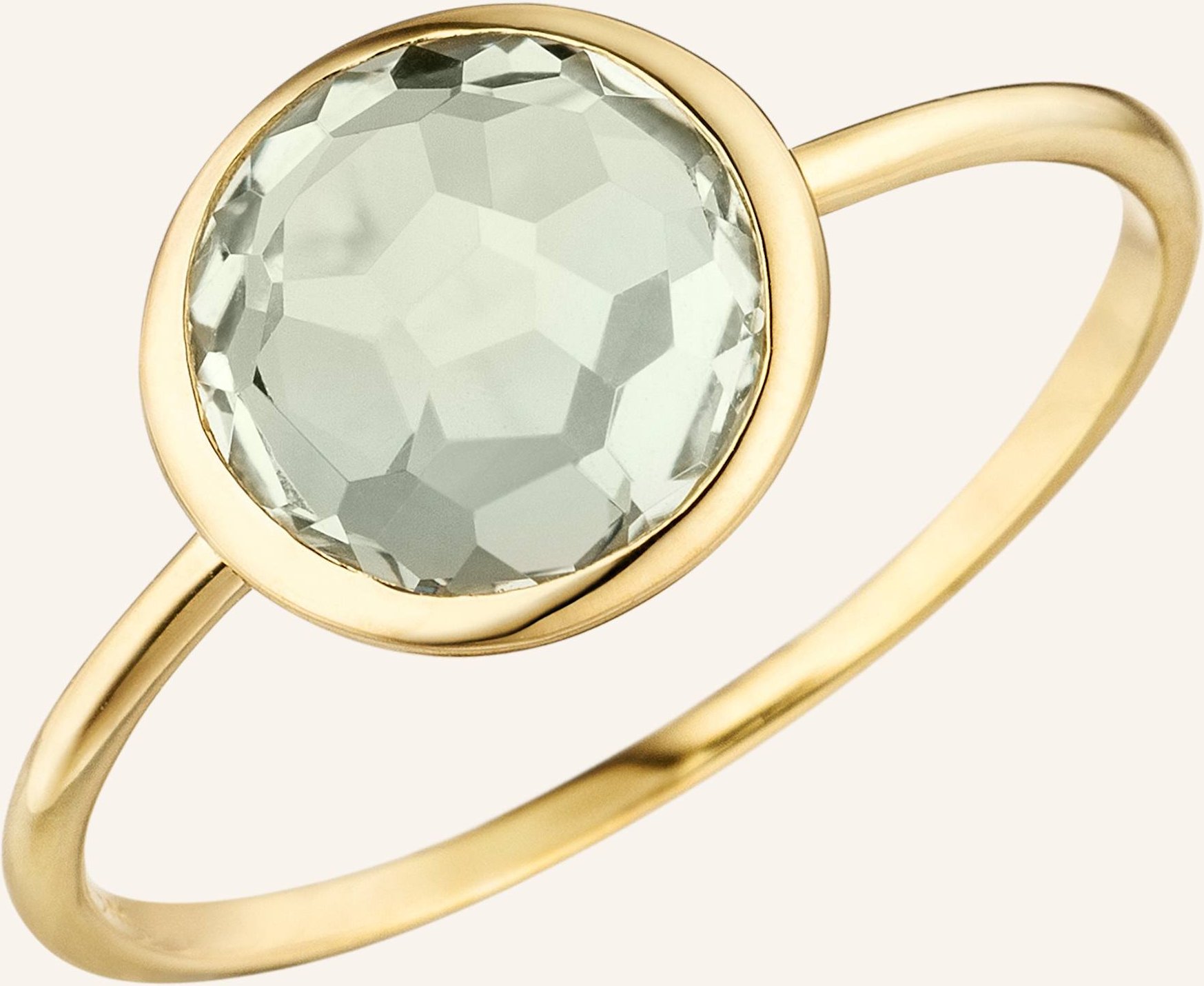 Leaf Ring Green Amethyst Aus 14 Karat Gelbgold gold