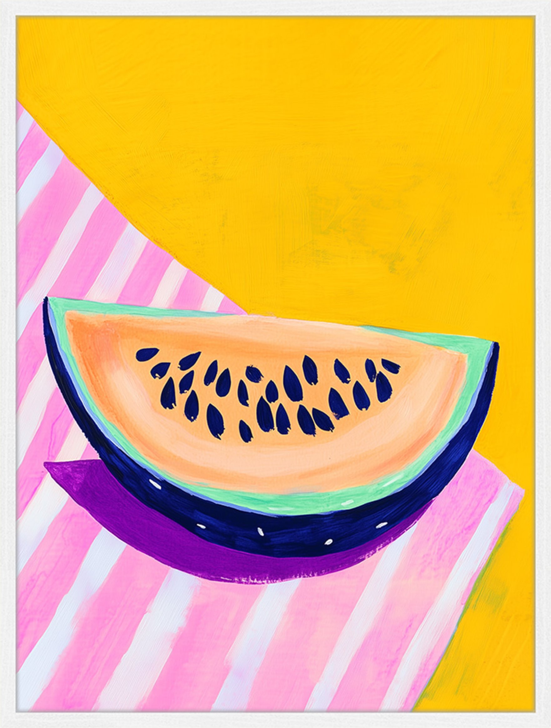 Liv Corday Wandbild Wassermelone Mit Rahmen weiss