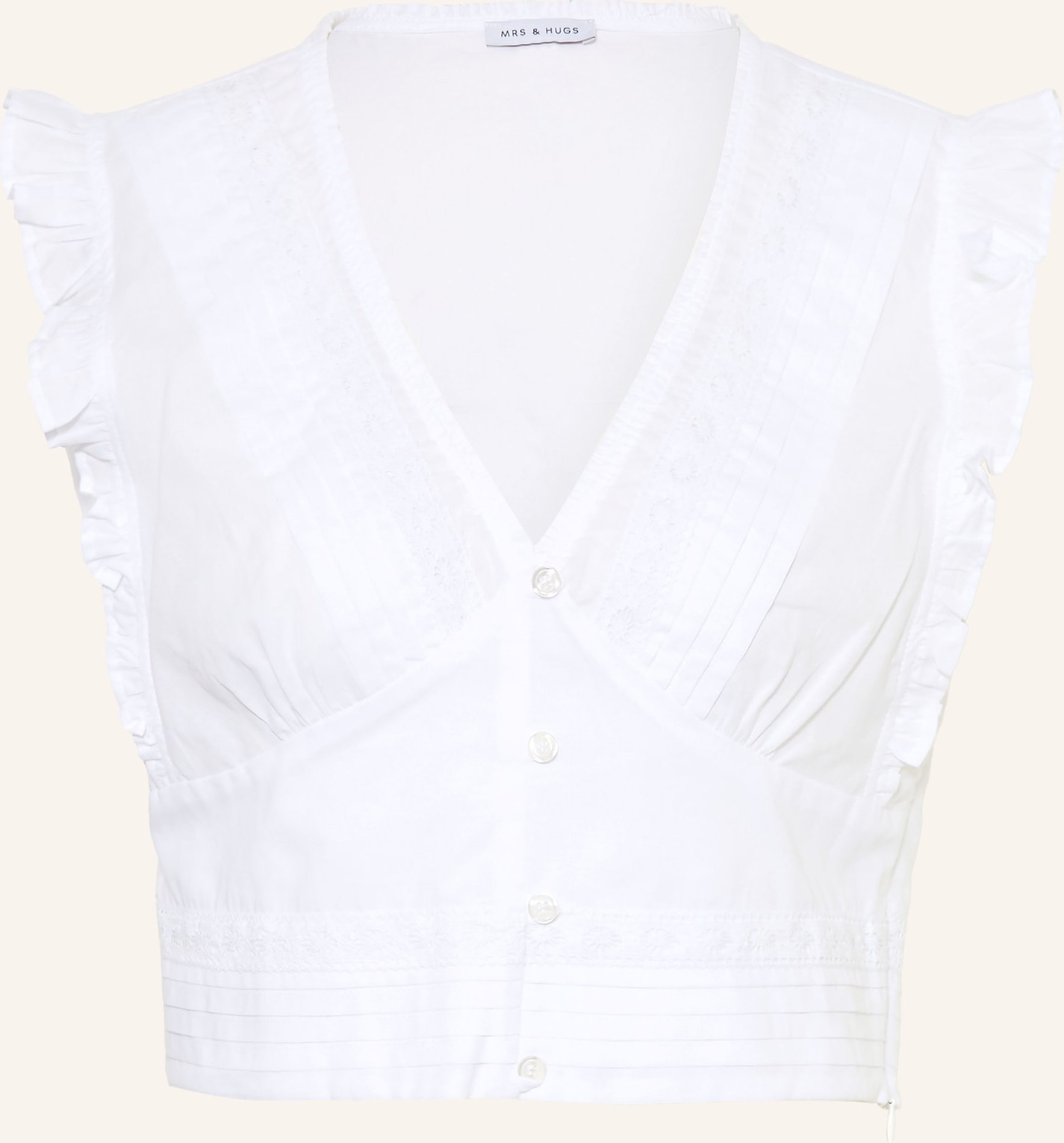 Mrs & Hugs Blusentop Mit Spitze Und Rüschen weiss