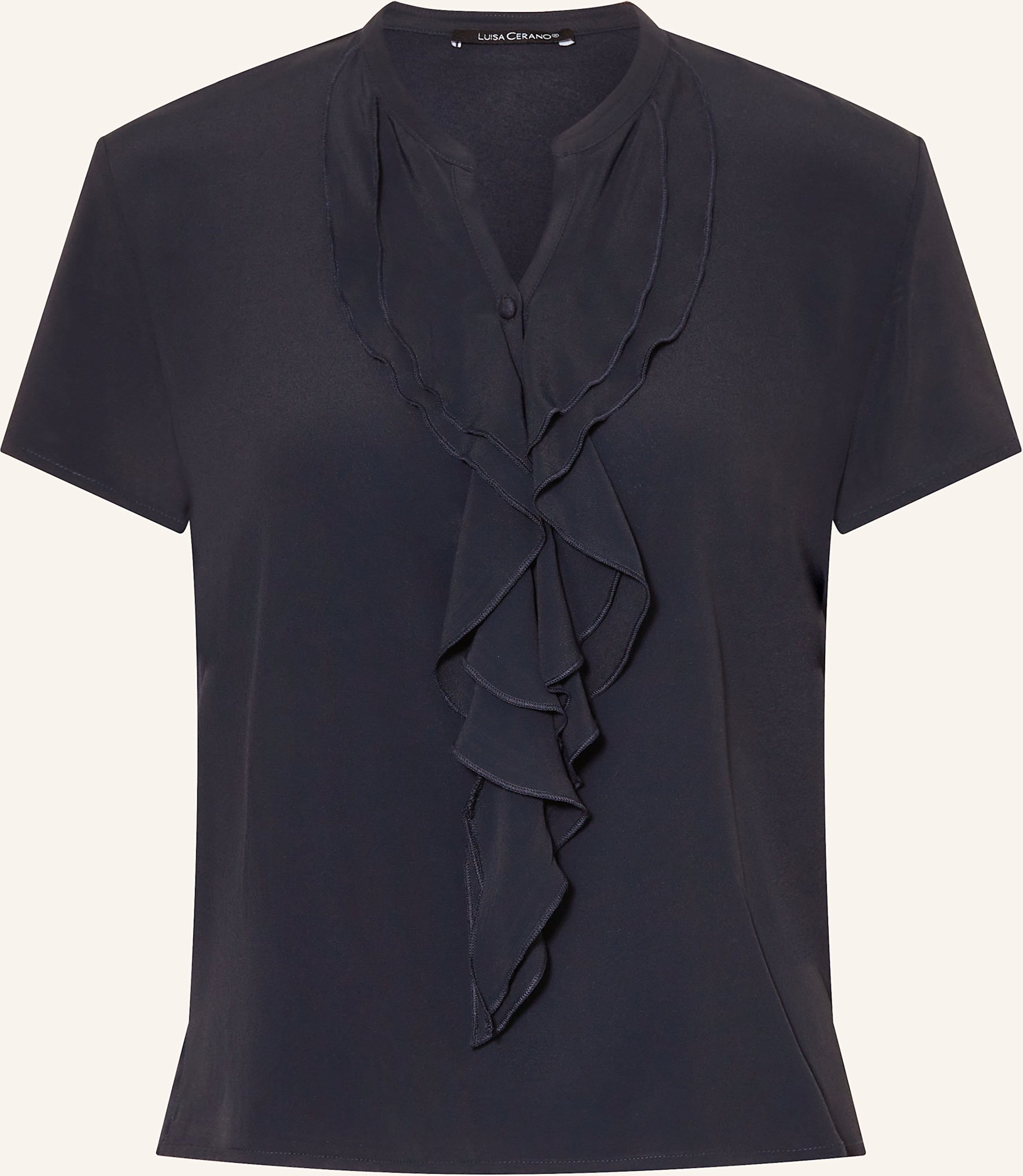 Luisa Cerano Blusenshirt Im Materialmix Mit Seide blau