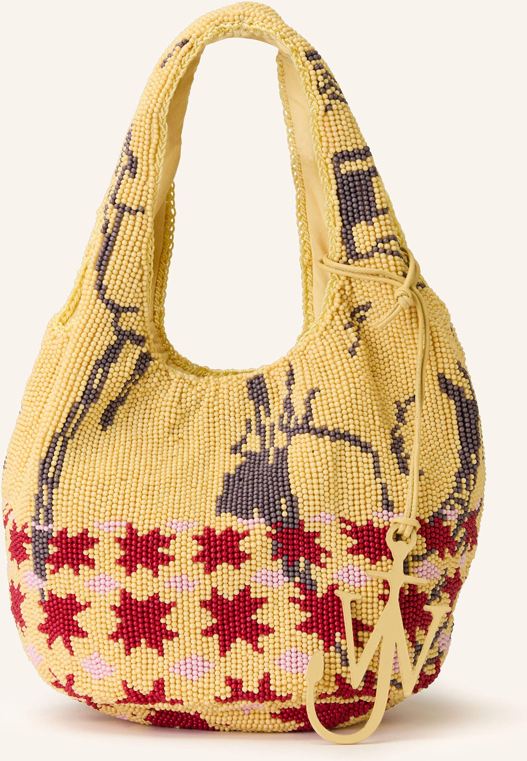 Jw Anderson Handtasche Beaded Shopper Mini Mit Schmuckperlen gelb