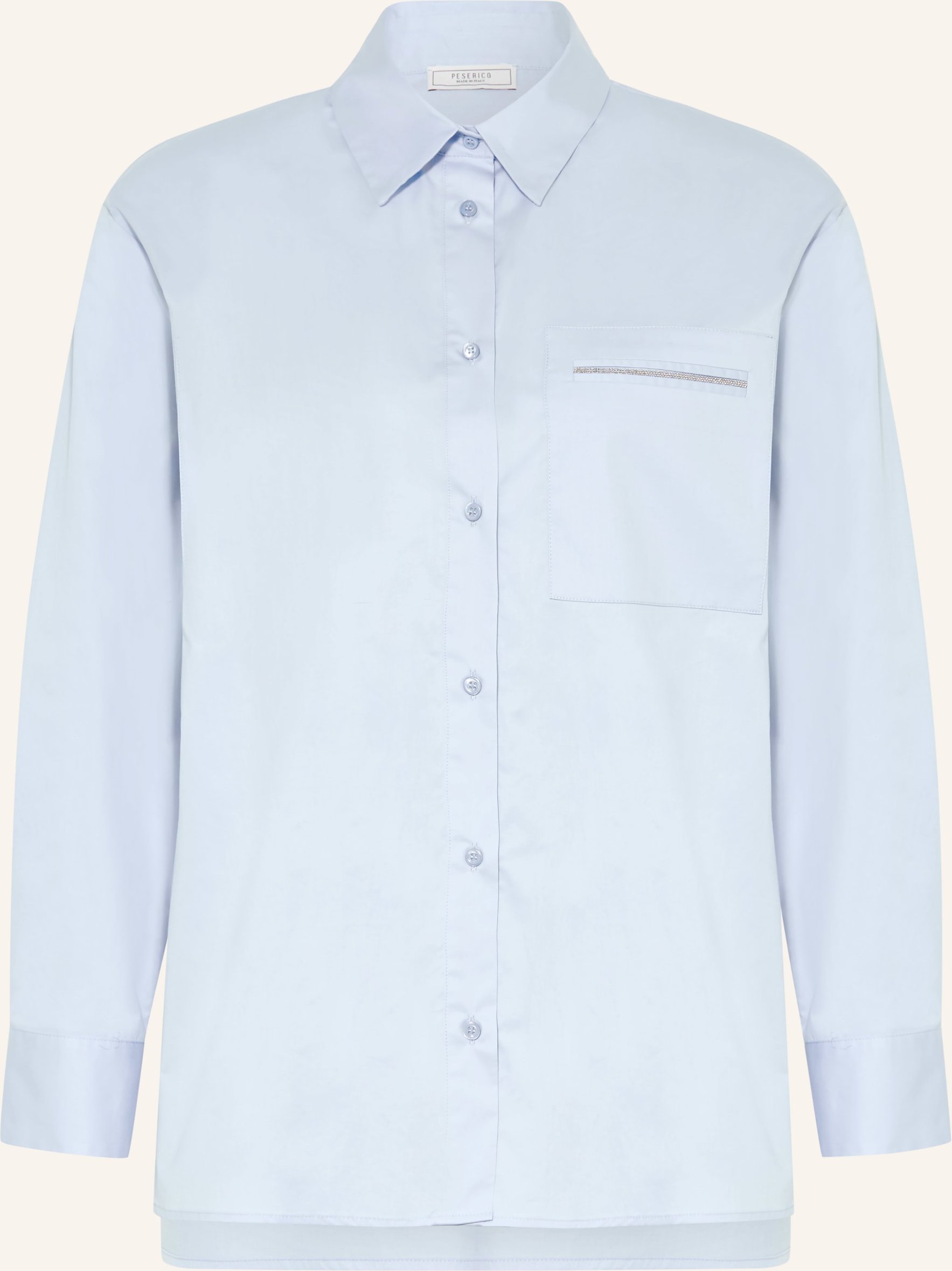 Peserico Hemdbluse Mit Schmucksteinen blau