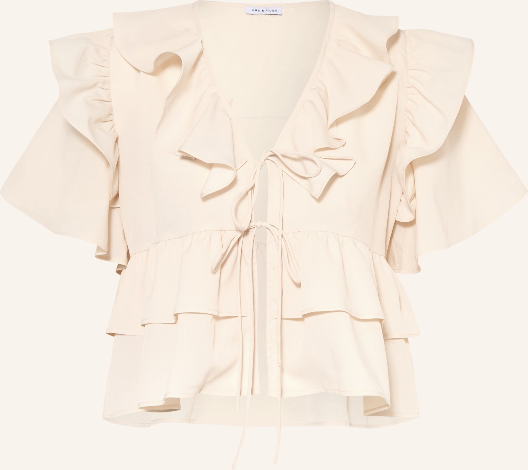 Mrs & Hugs Bluse Mit Volants weiss