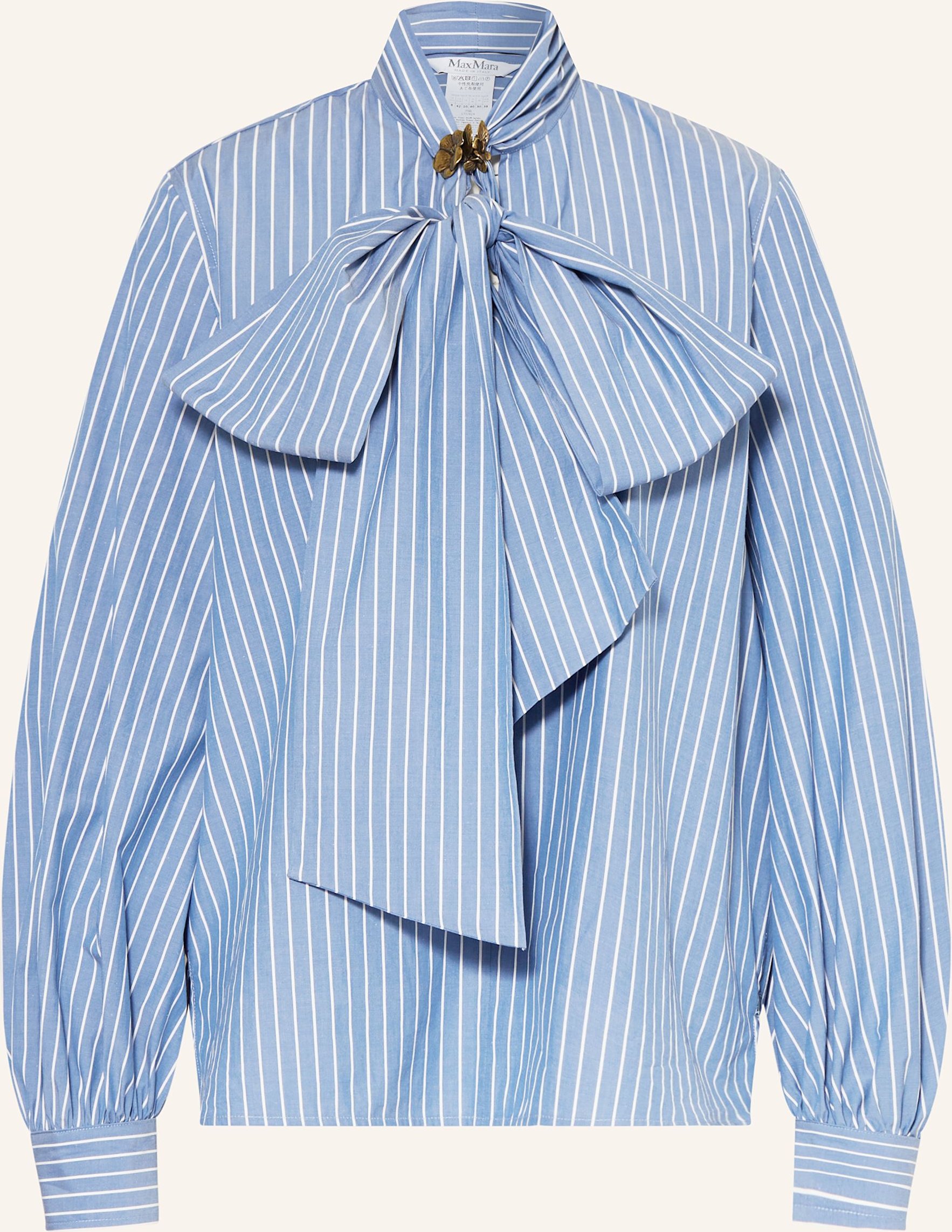 Thumbnail - Max Mara Blusenshirt Disco Mit Schluppe blau