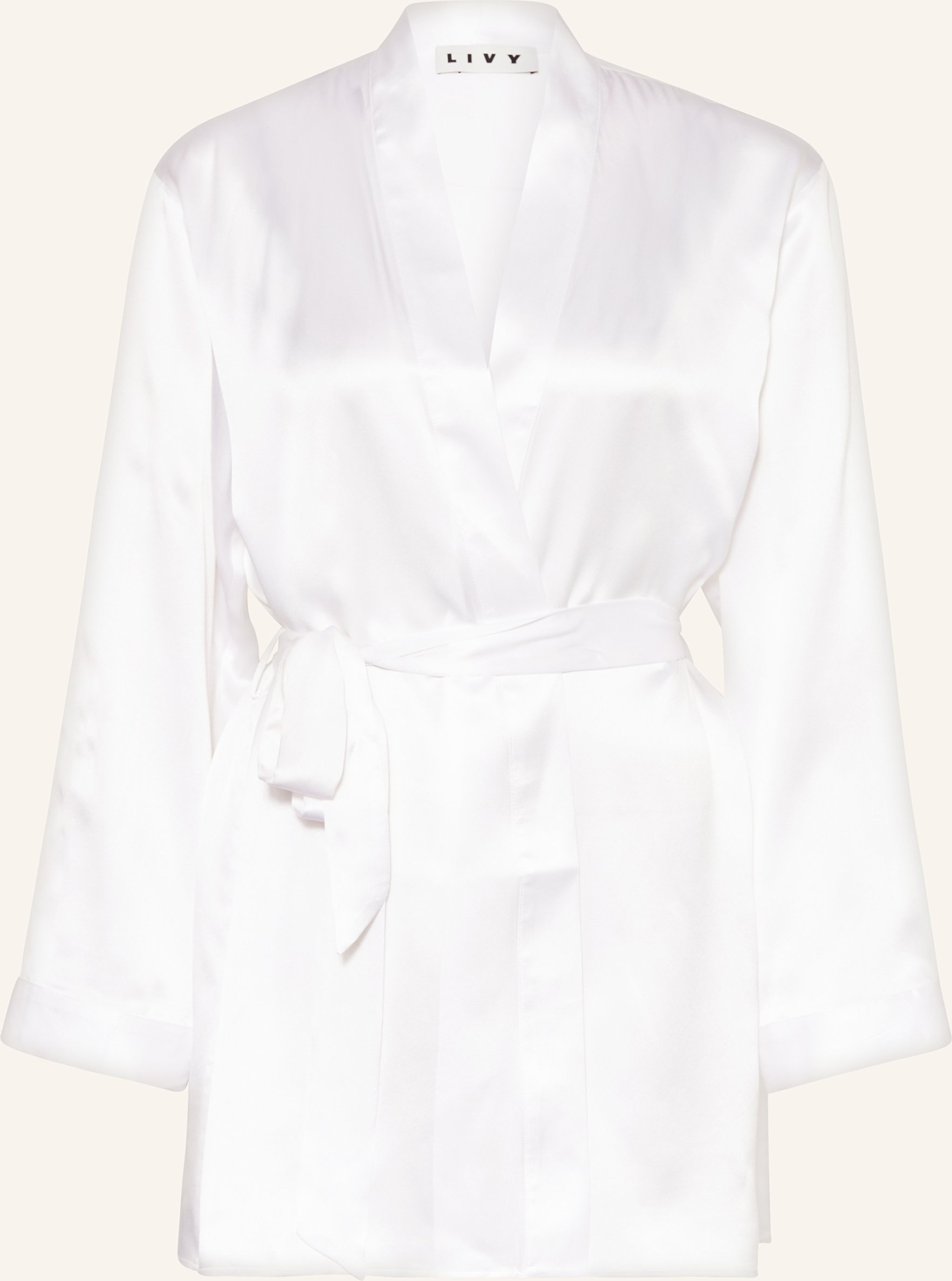 Livy Damen-Bademantel Jones Aus Seide weiss