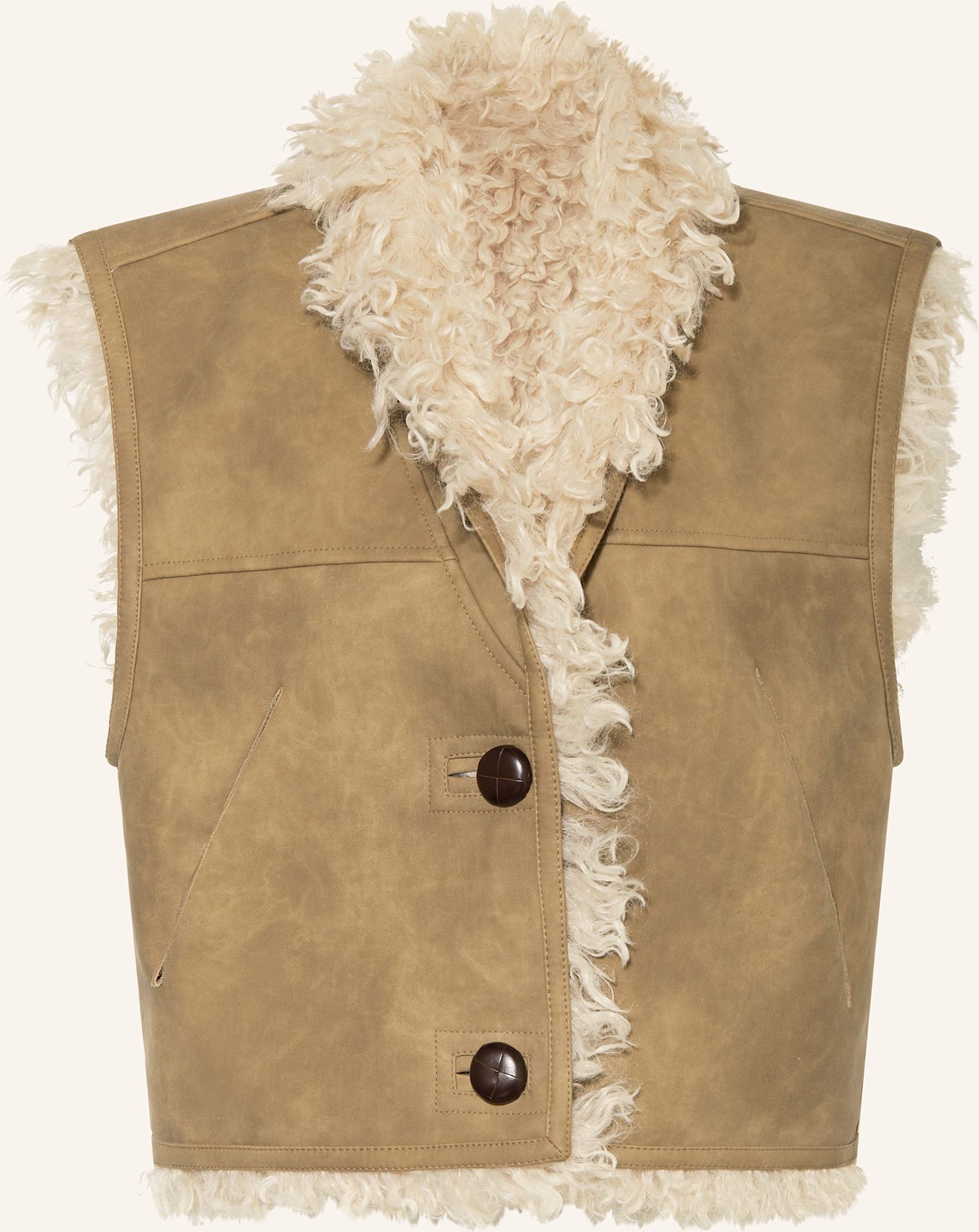 Marant Étoile Kunstfell-Weste Clara Zum Wenden beige