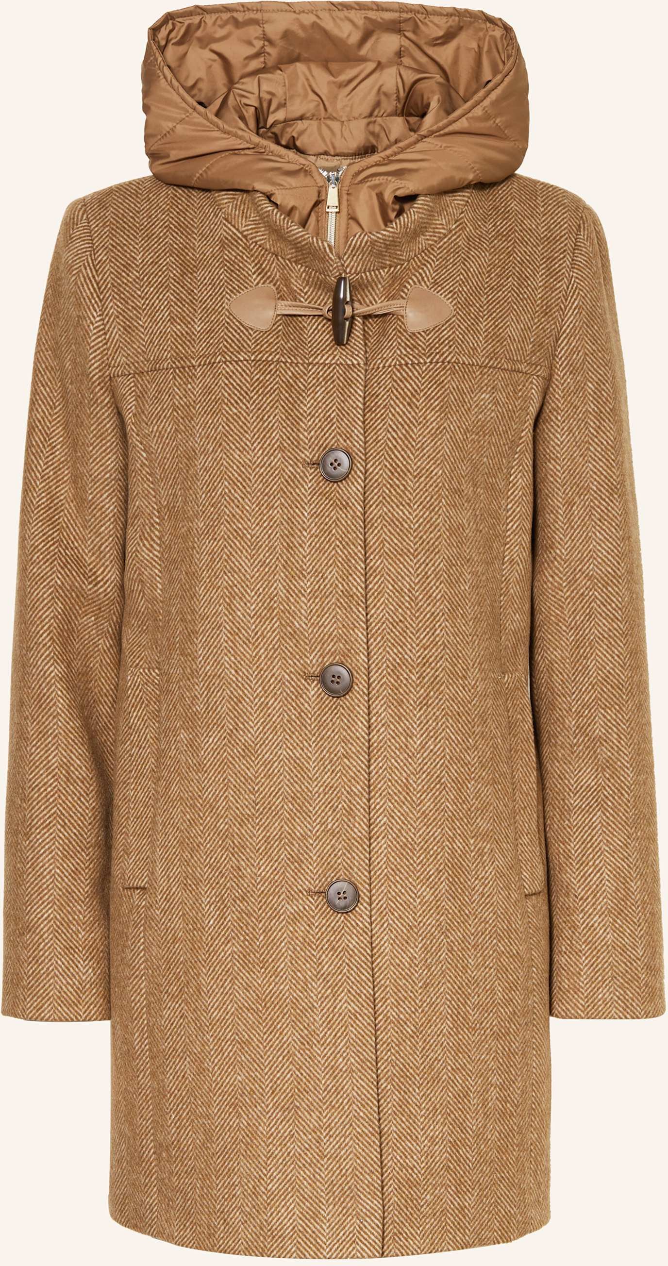 Fuchs Schmitt Dufflecoat Im Materialmix braun