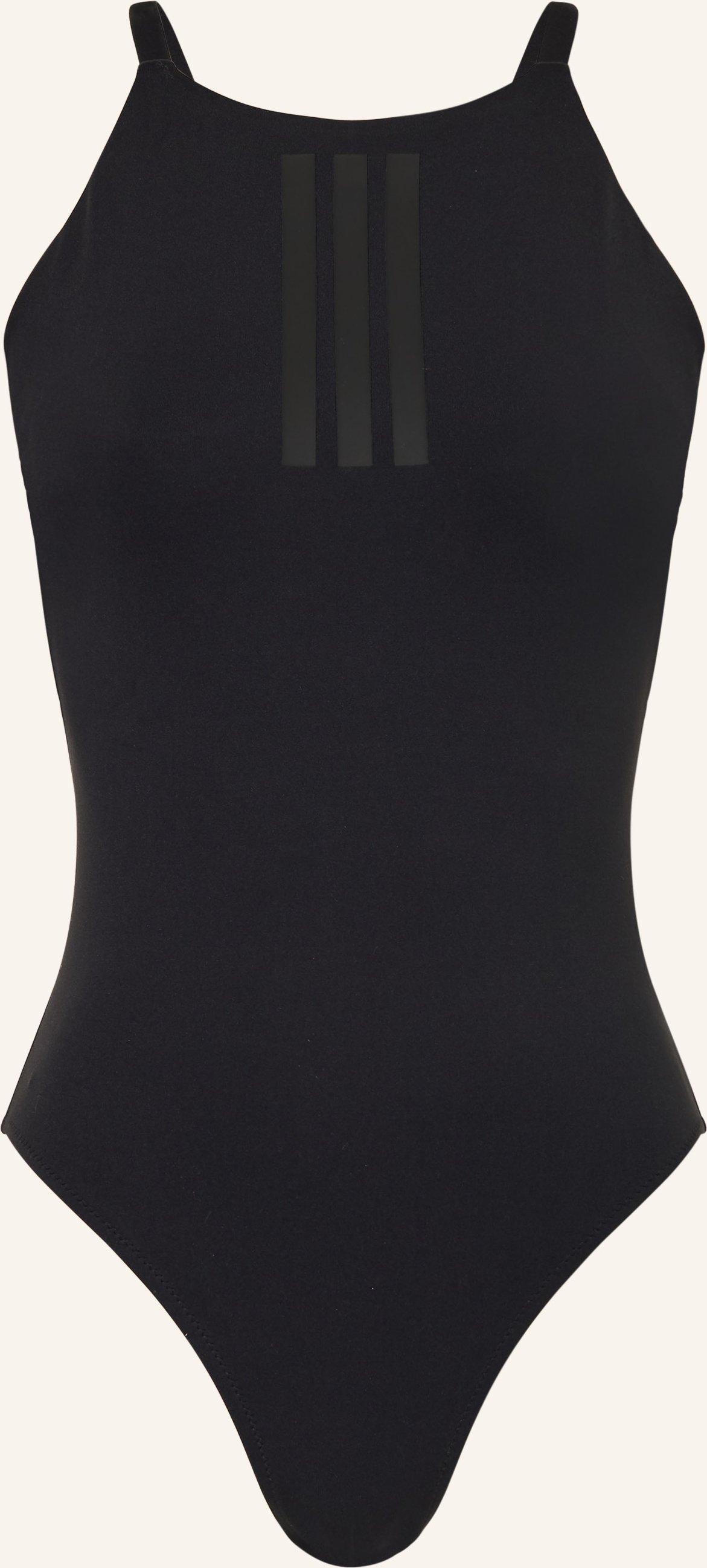 Thumbnail - Adidas High-Neck-Badeanzug 3-Streifen schwarz