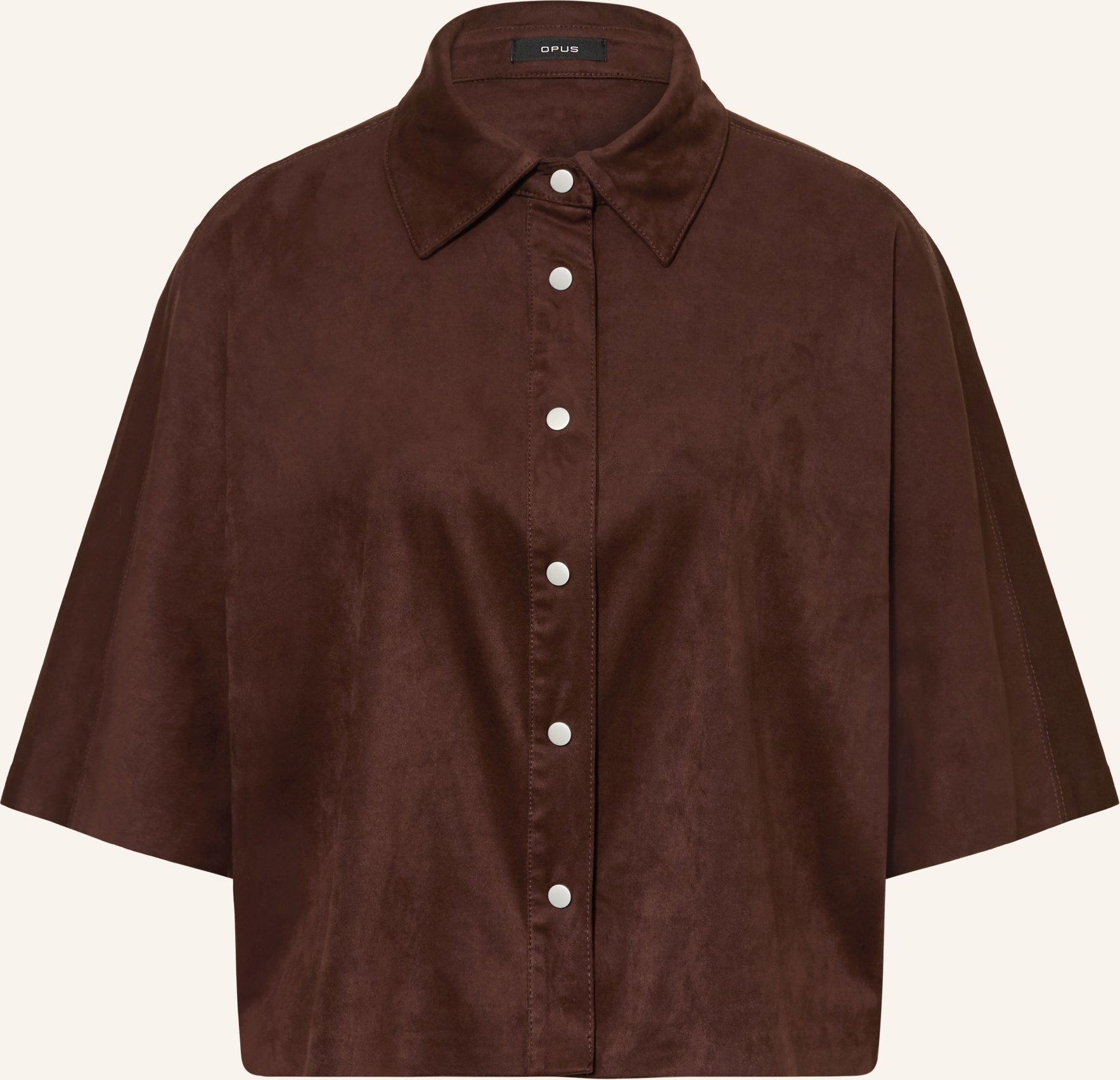 Opus Hemdbluse Fermes In Lederoptik braun