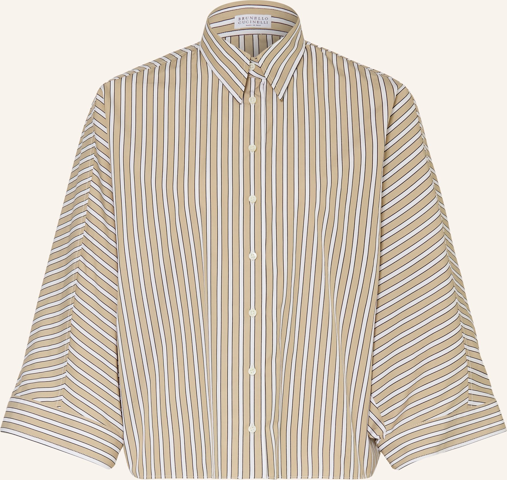 Brunello Cucinelli Oversized-Hemdbluse Mit 3/4-Arm beige