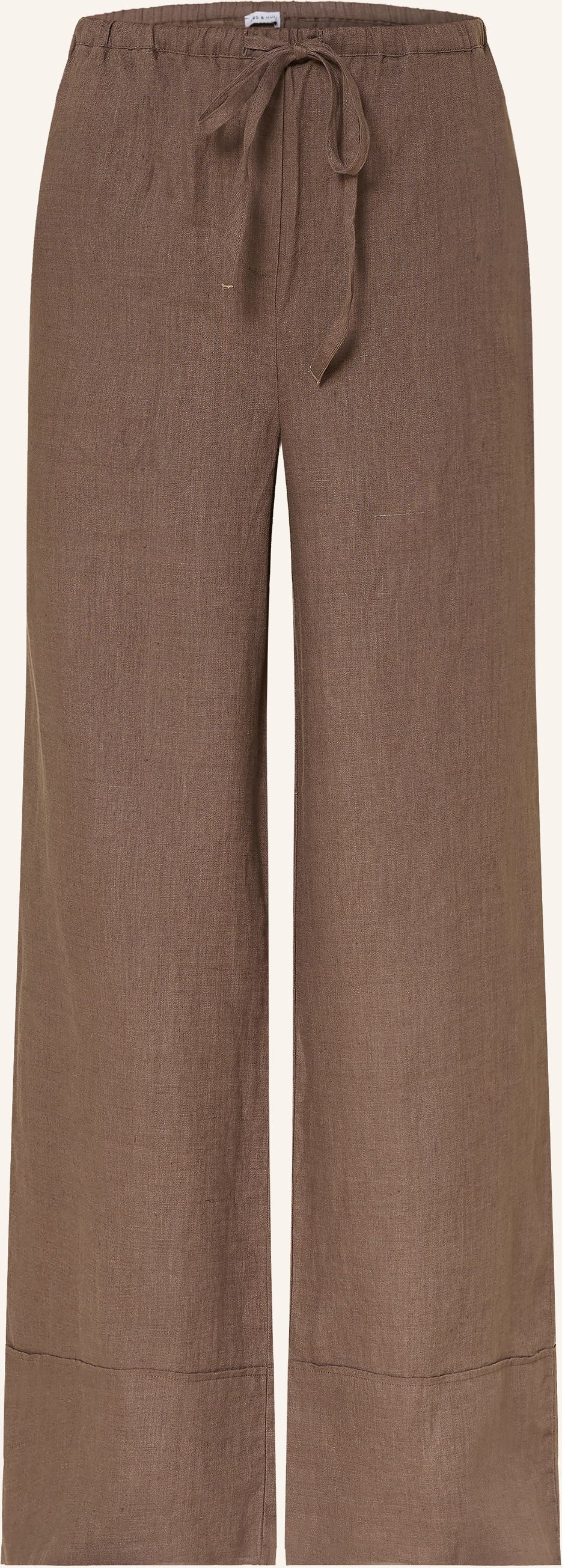 Mrs & Hugs Marlenehose Aus Leinen beige