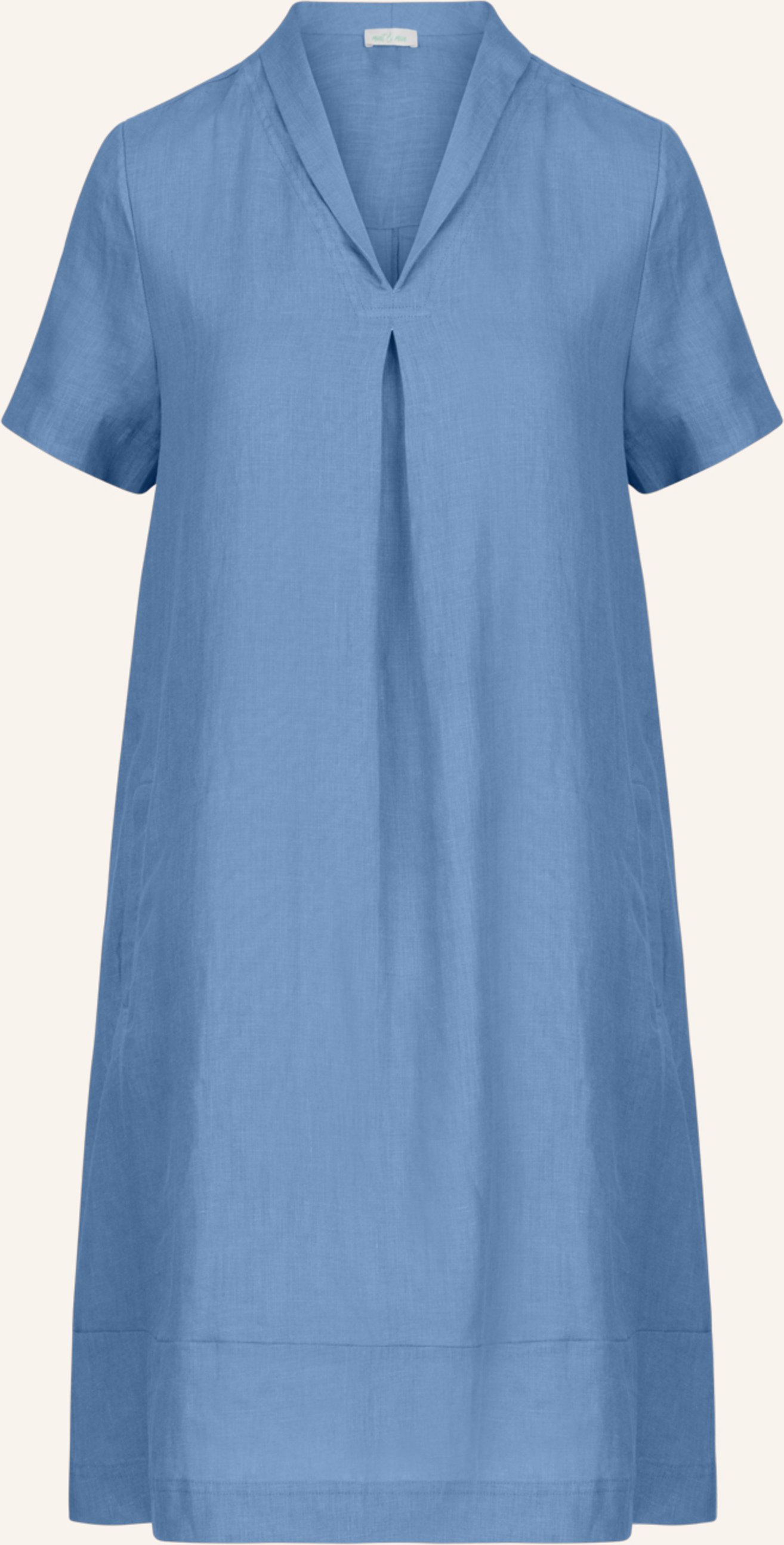 Mint & Mia Kurzes Leinen Kleid blau