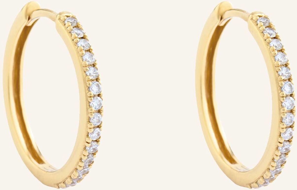 Pompidou Creolen Lillian Small Pavé By Glambou gold