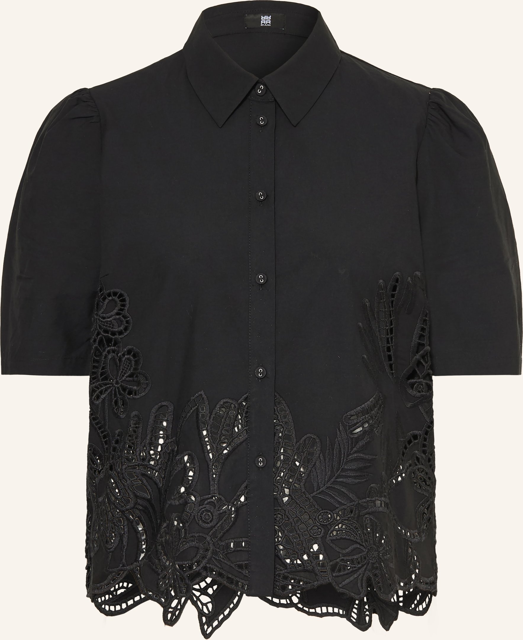 Riani Hemdbluse Mit Lochspitze schwarz